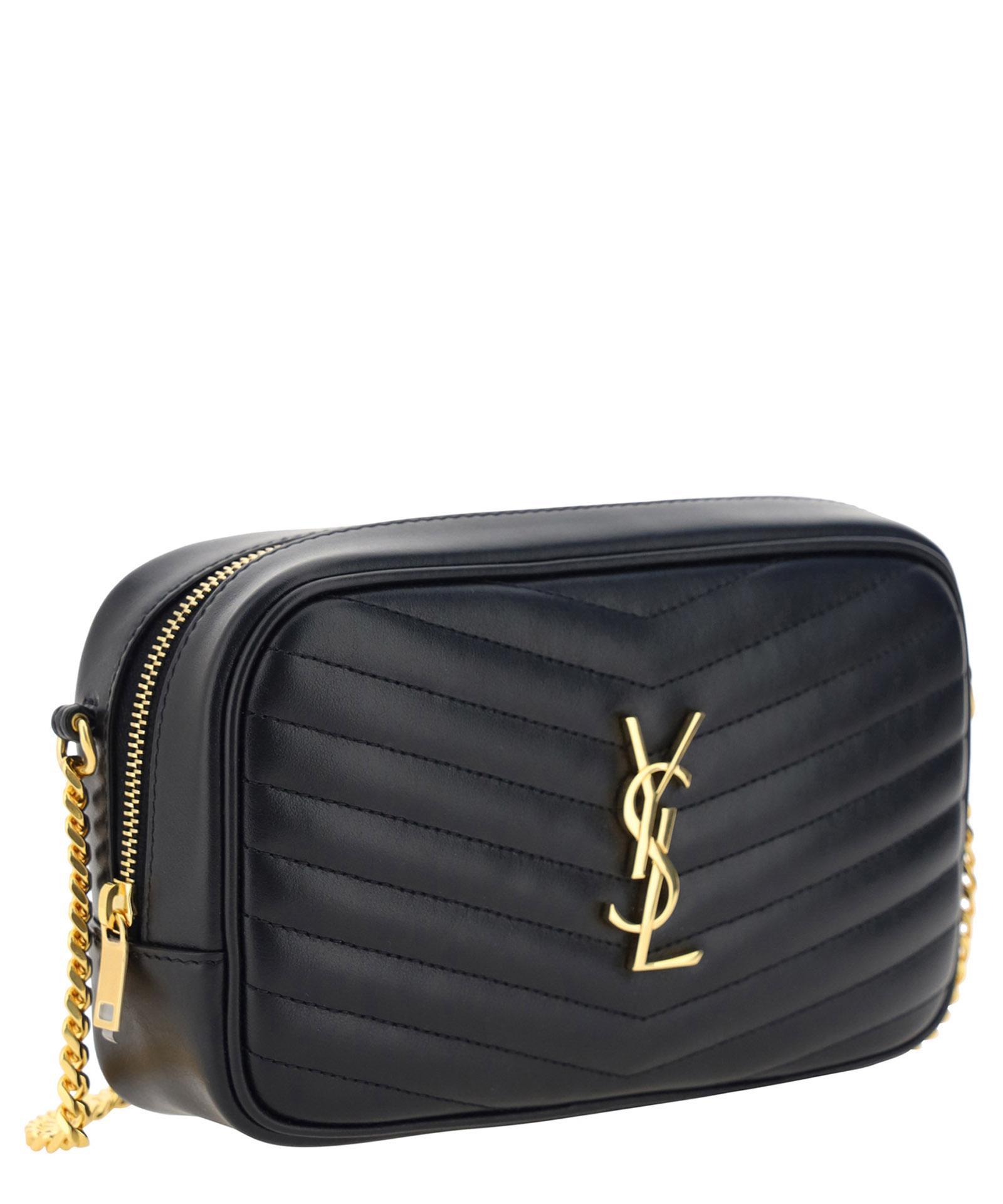 YSL Mini Lou Gray Camera Bag Gold Hardware. Made in Italy. With