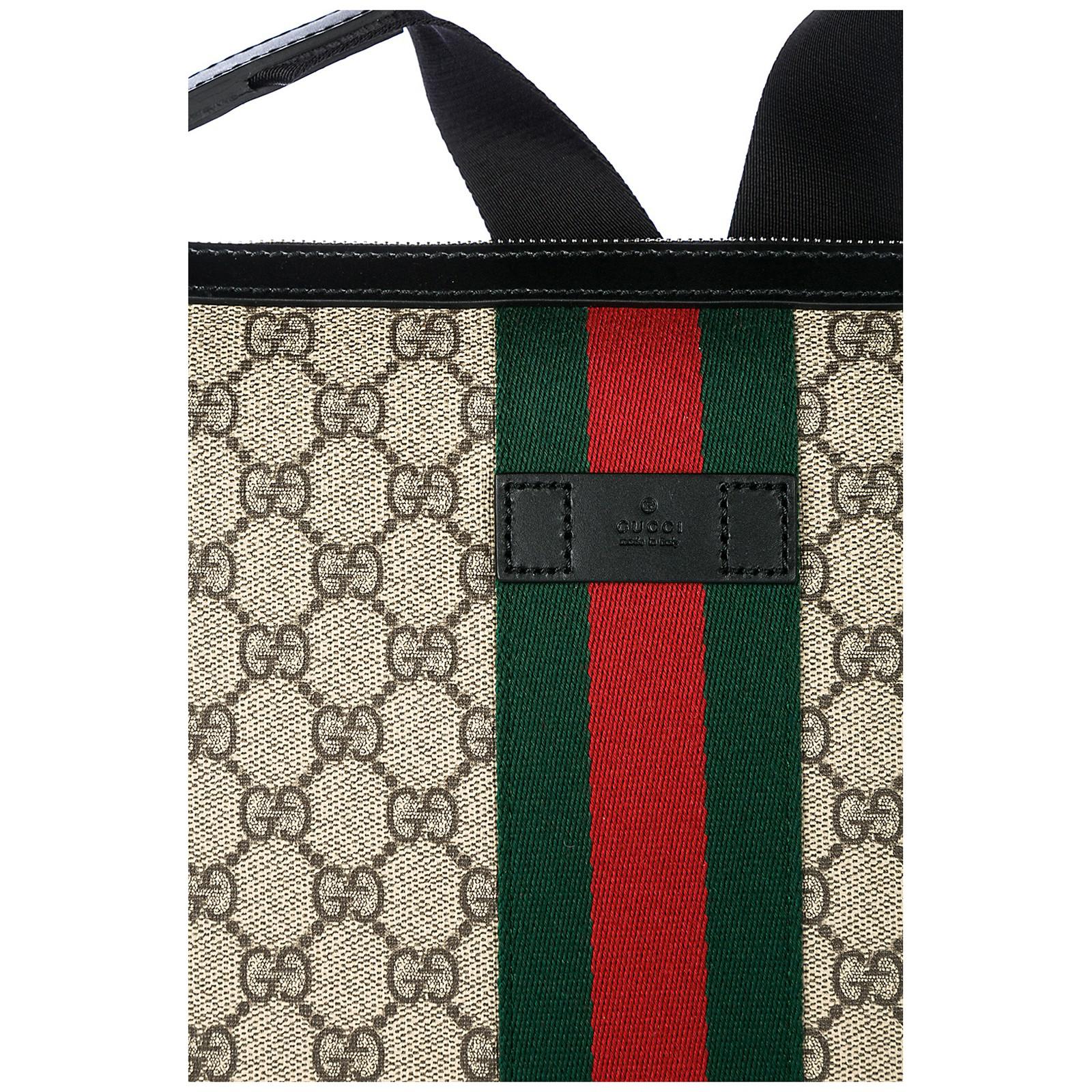 Gucci Red/Beige GG Canvas and Leather Flat Pouch Gucci