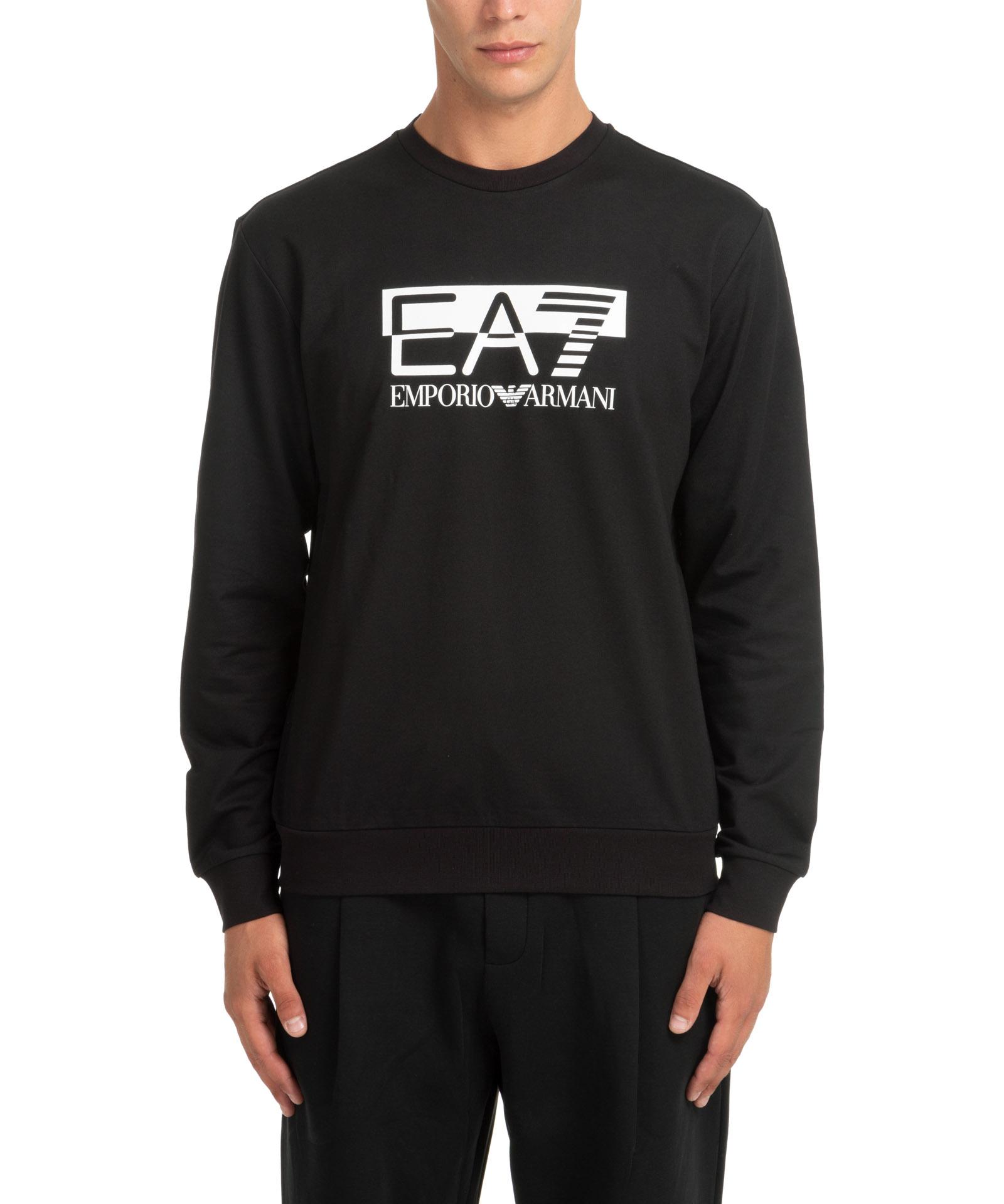 Emporio Armani Logo print Cotton Sweatshirt in Black for Men Lyst