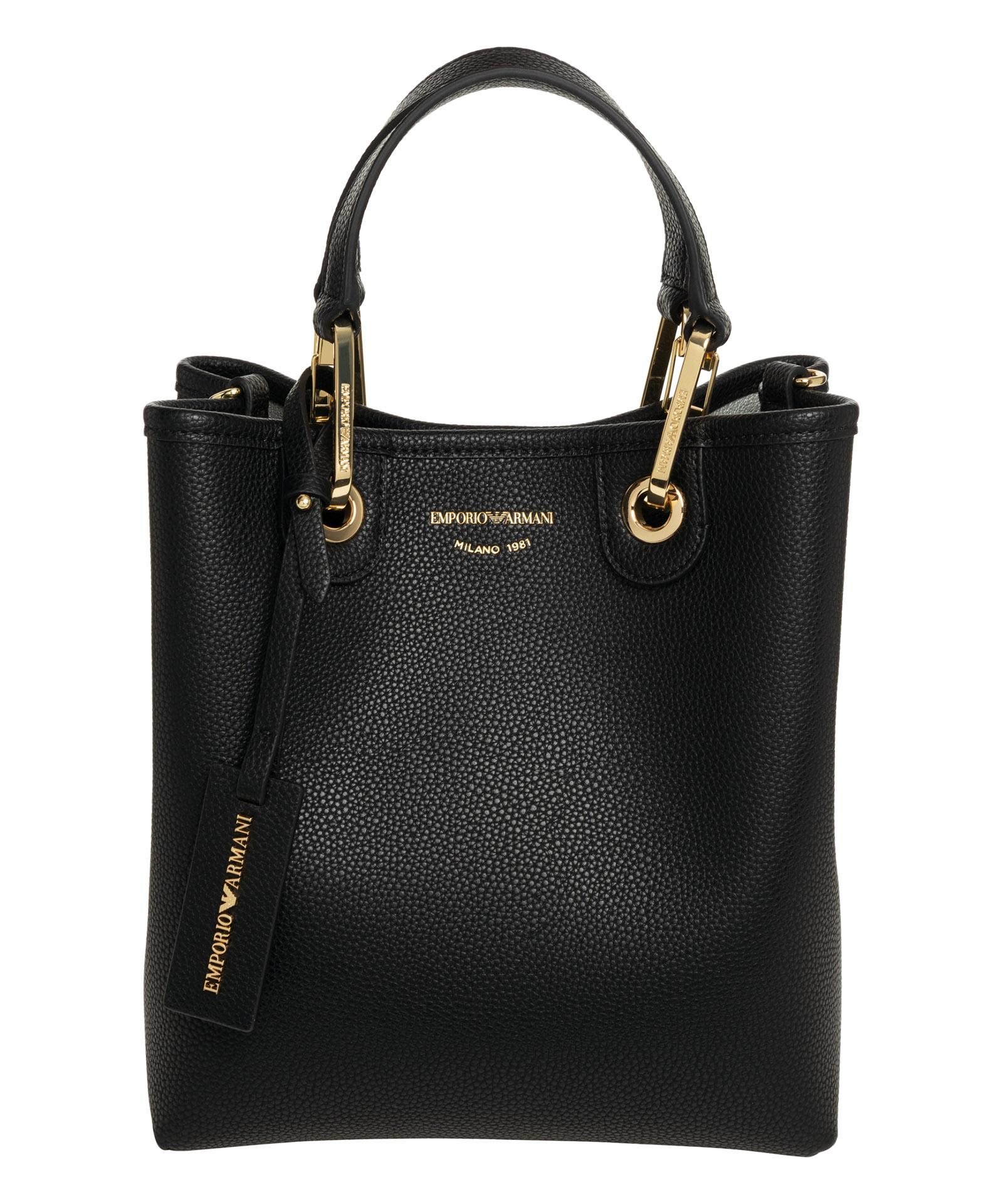 Emporio Armani Vertical Shopping Bag With Logo in Black | Lyst
