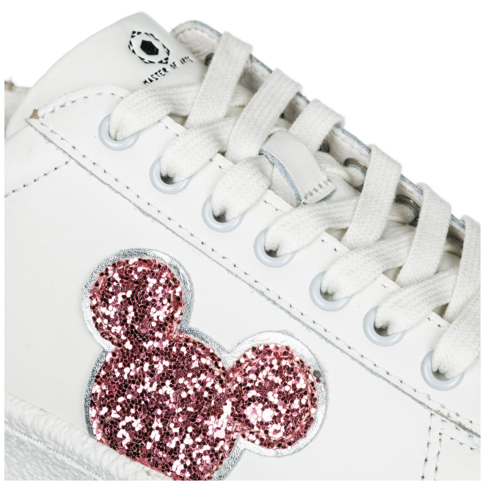 MOA Women's Shoes Leather Trainers Sneakers Disney Mickey Mouse in White /  Pink (White) | Lyst