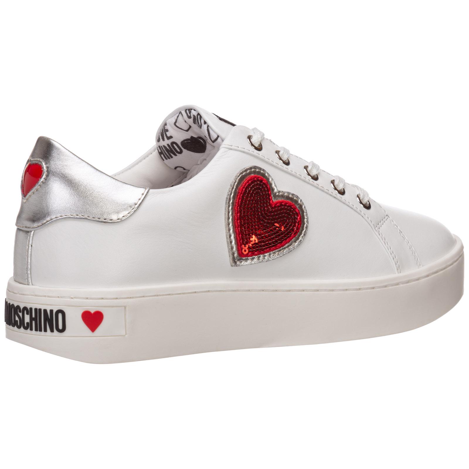 Love Moschino Women's Shoes Leather Trainers Sneakers Lyst
