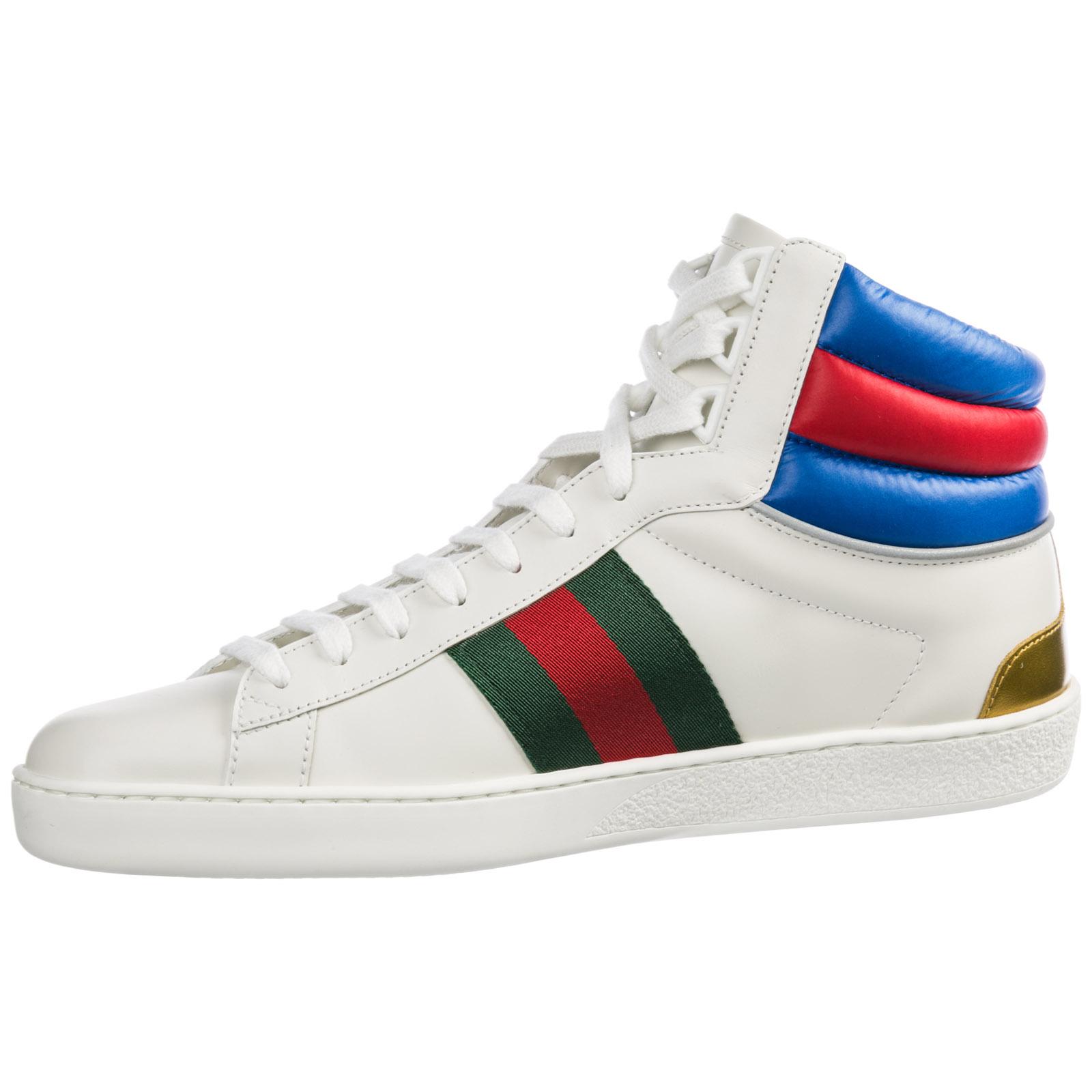 Gucci Leather Ace High Top Sneakers for Men - Lyst