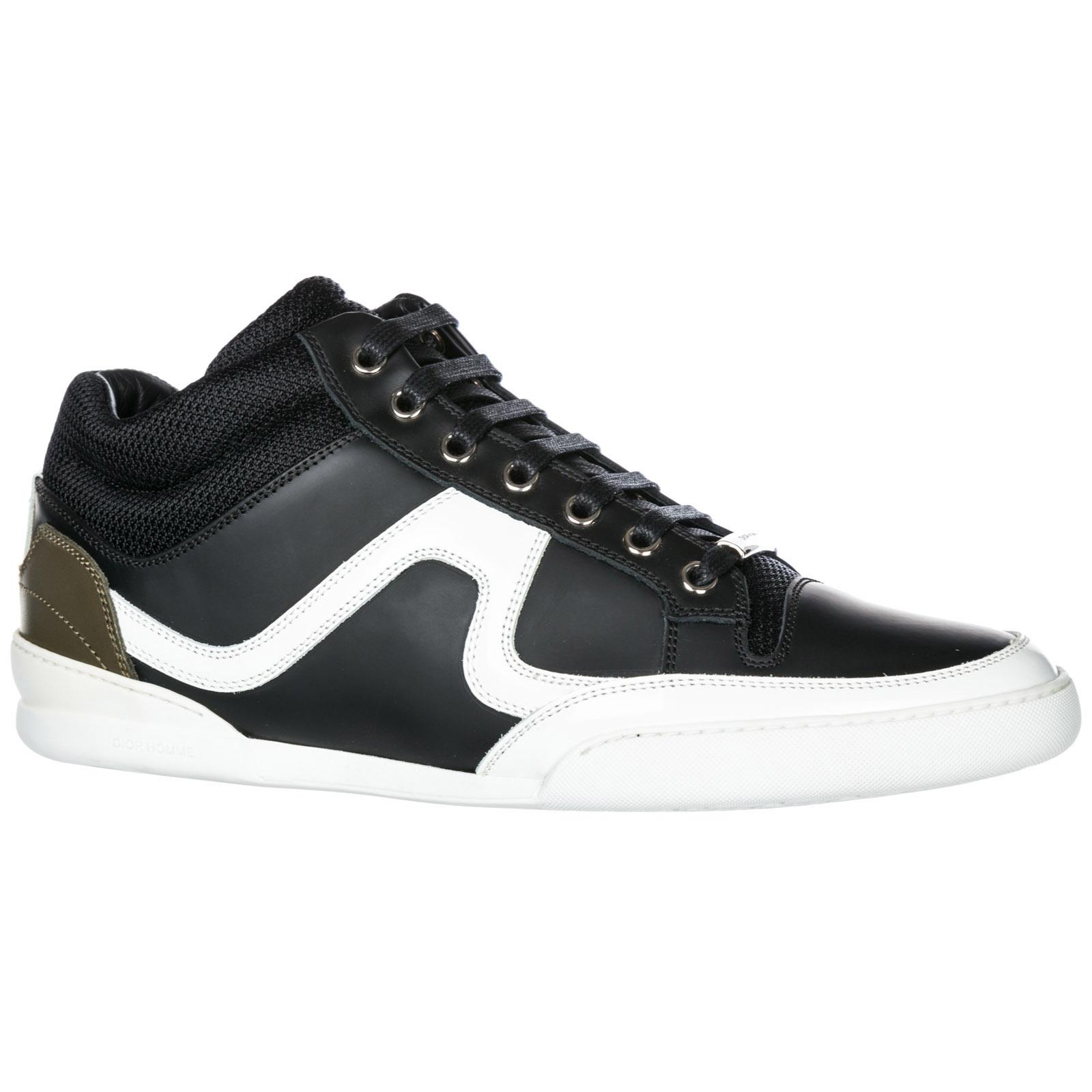 Dior Men's Shoes Leather Trainers Sneakers in Black / White (Black) for