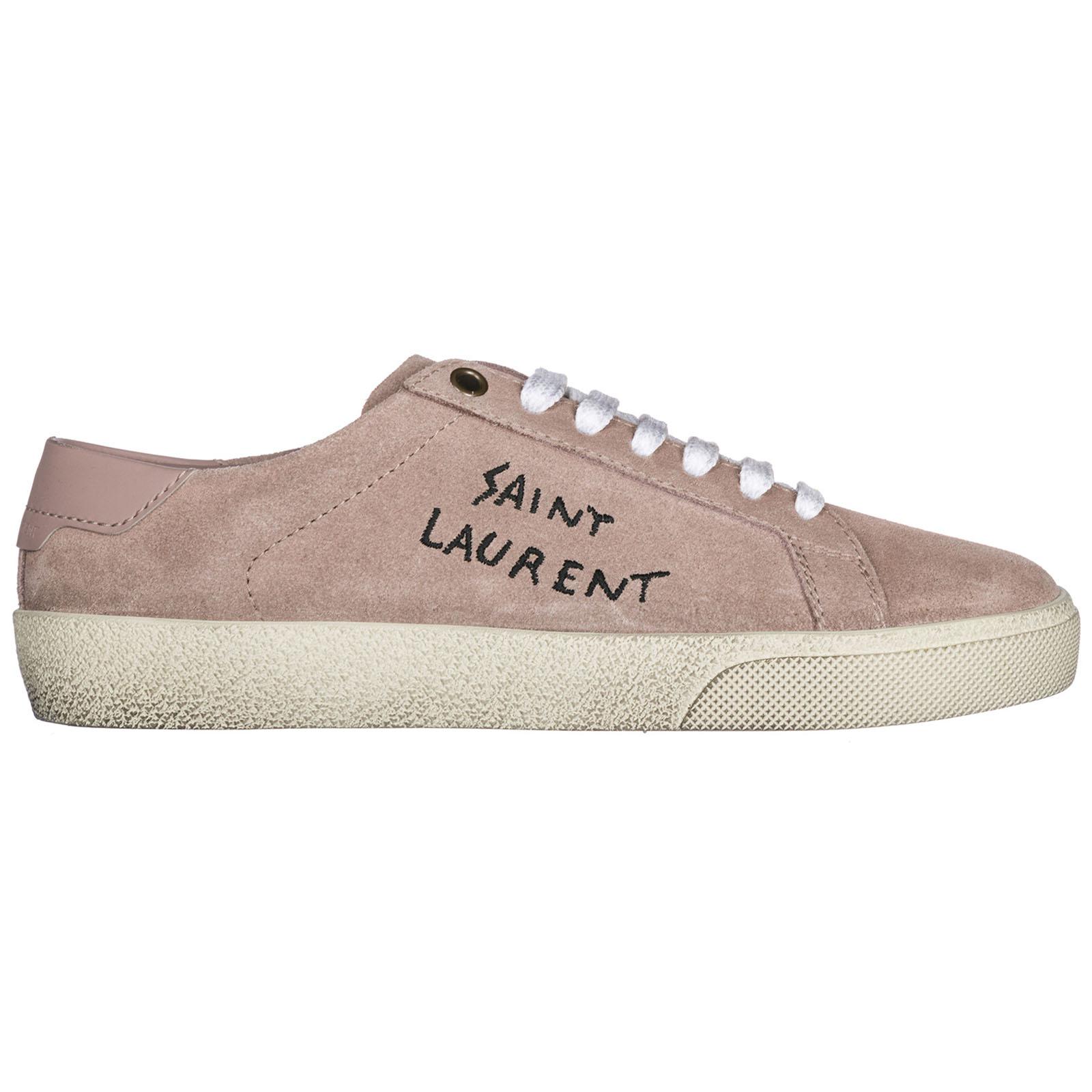 Saint Laurent Shoes Suede Trainers Sneakers in Rose Antique (Pink) | Lyst