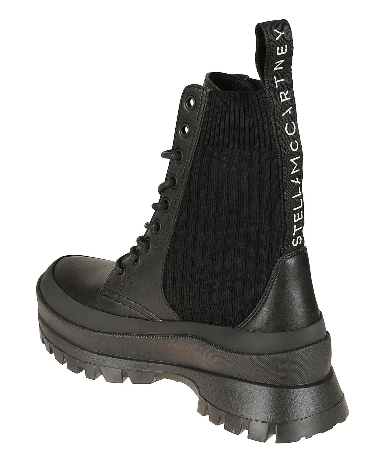 Stella McCartney Logo Trace Ankle Boots in Black | Lyst