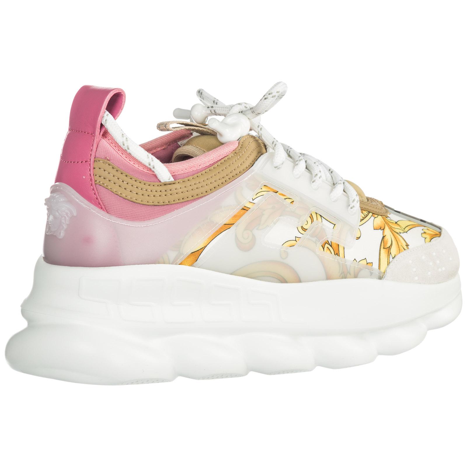 Versace Women's Shoes Trainers Sneakers Chain Reaction in Pink