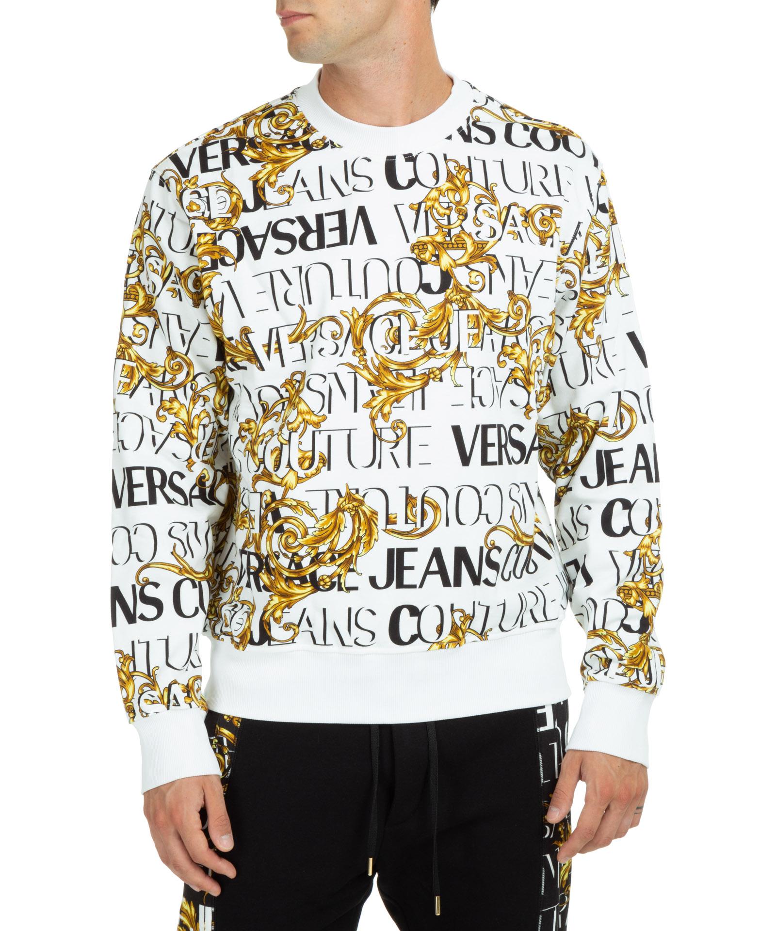 design Norm Grusom Versace Jeans Couture Logo Couture Cotton Sweatshirt in White for Men | Lyst