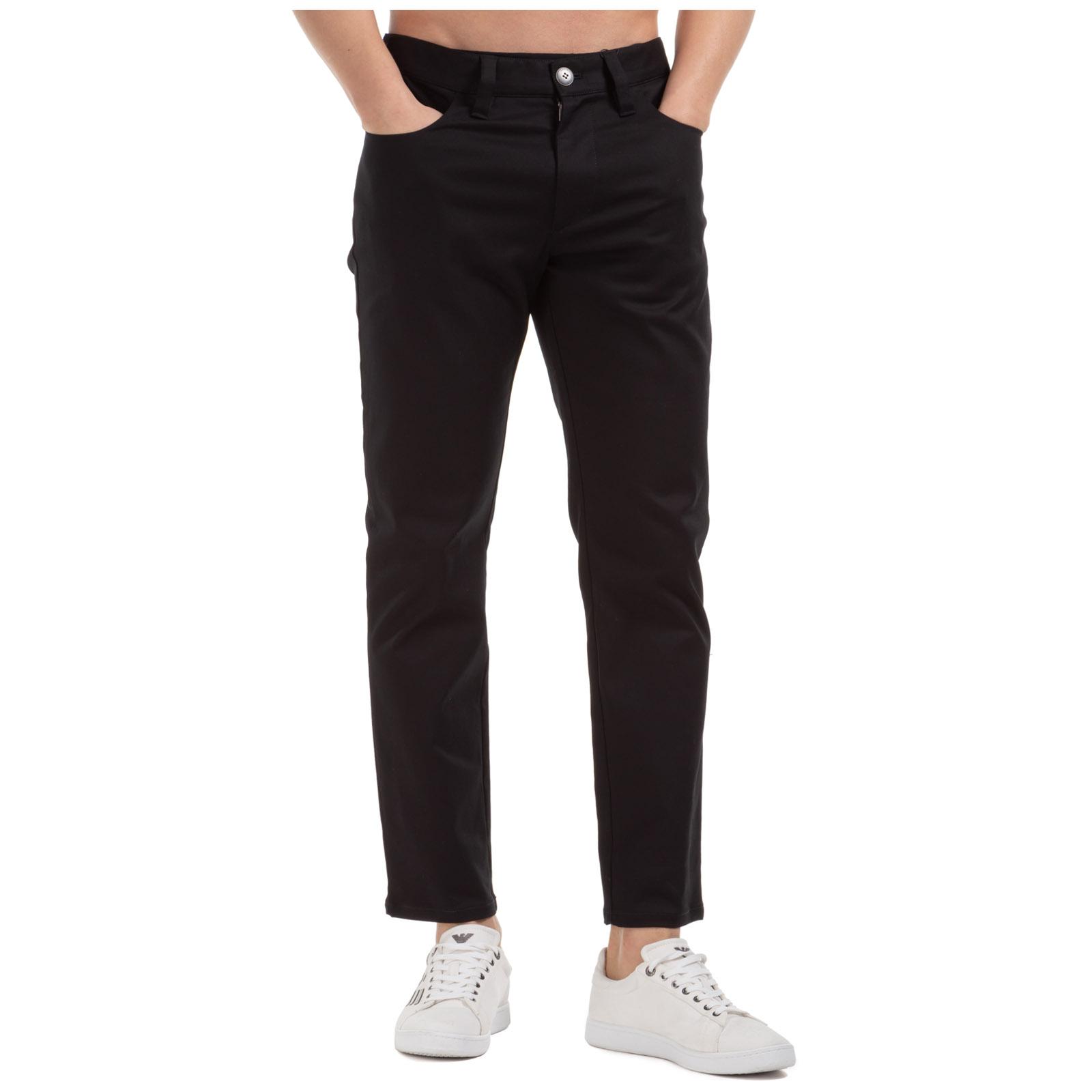 men's black armani trousers