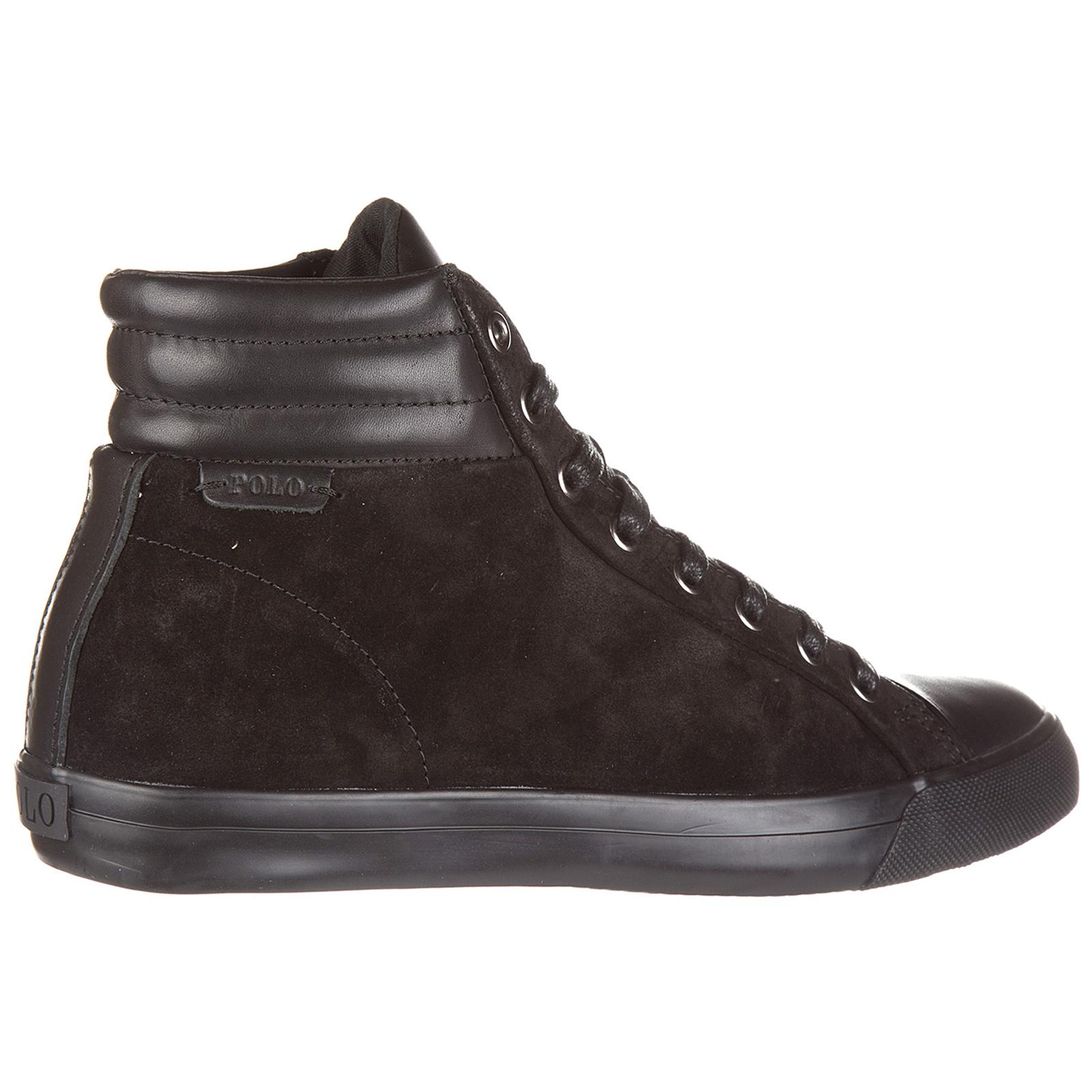 Polo Ralph Lauren Shoes High Top Suede Trainers Sneakers Geffron in Nero (Black) for Men - Lyst