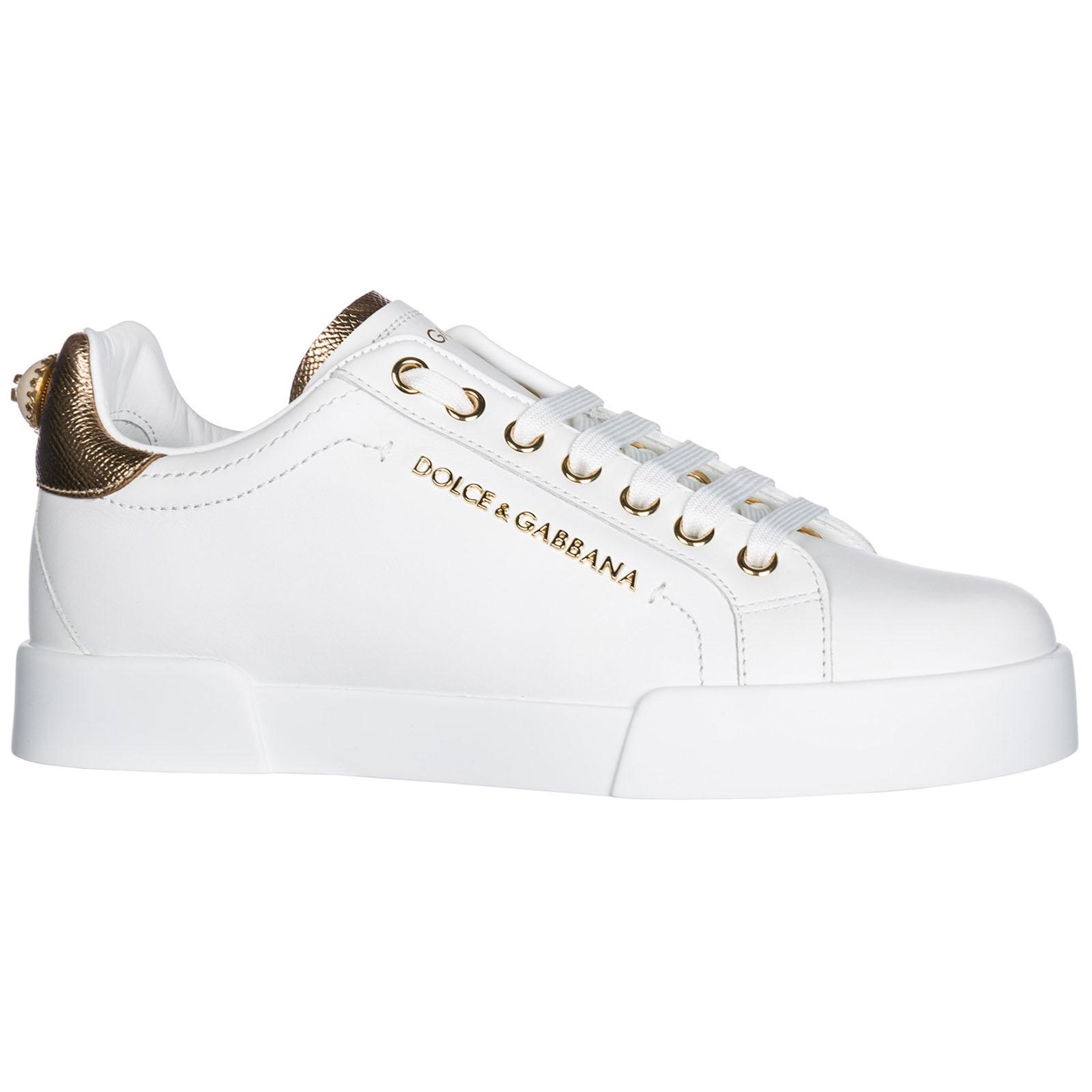 Dolce & Gabbana Women's Shoes Leather Trainers Sneakers Portofino in ...