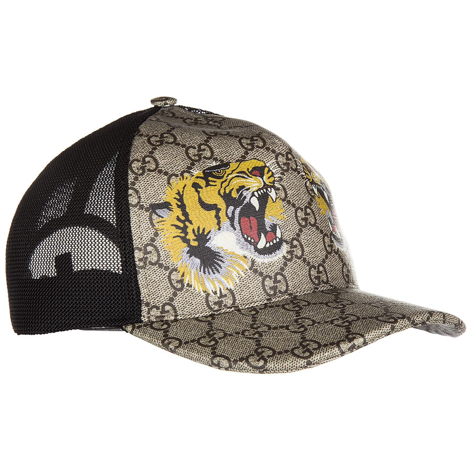 Gucci Coated Original Gg Tiger Trucker Hat