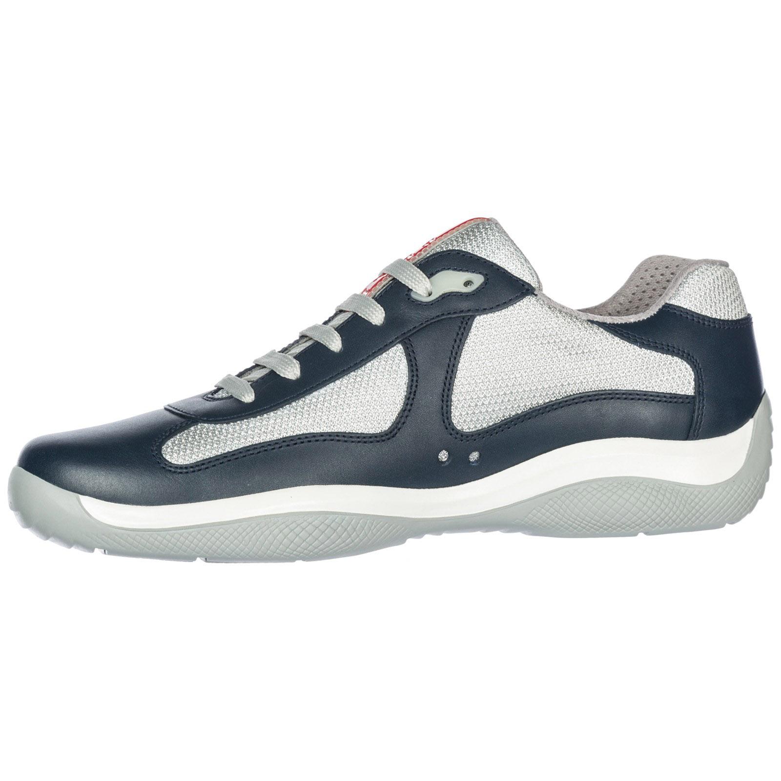 Prada Leather America's Cup Bike Sneakers in Blue for Men - Save 60% | Lyst