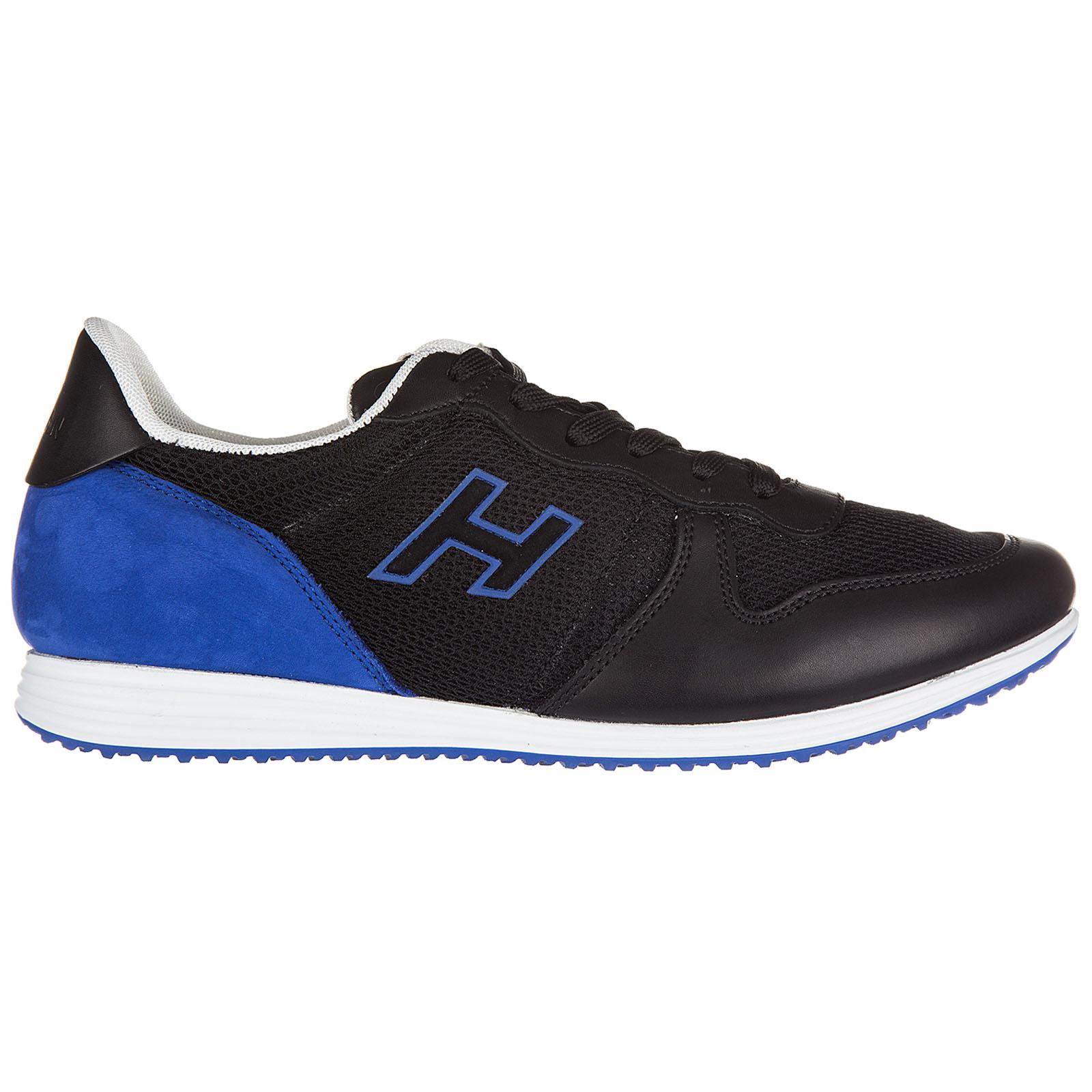 Hogan Shoes Leather Trainers Sneakers H205 Olympia H Flock in Black for ...