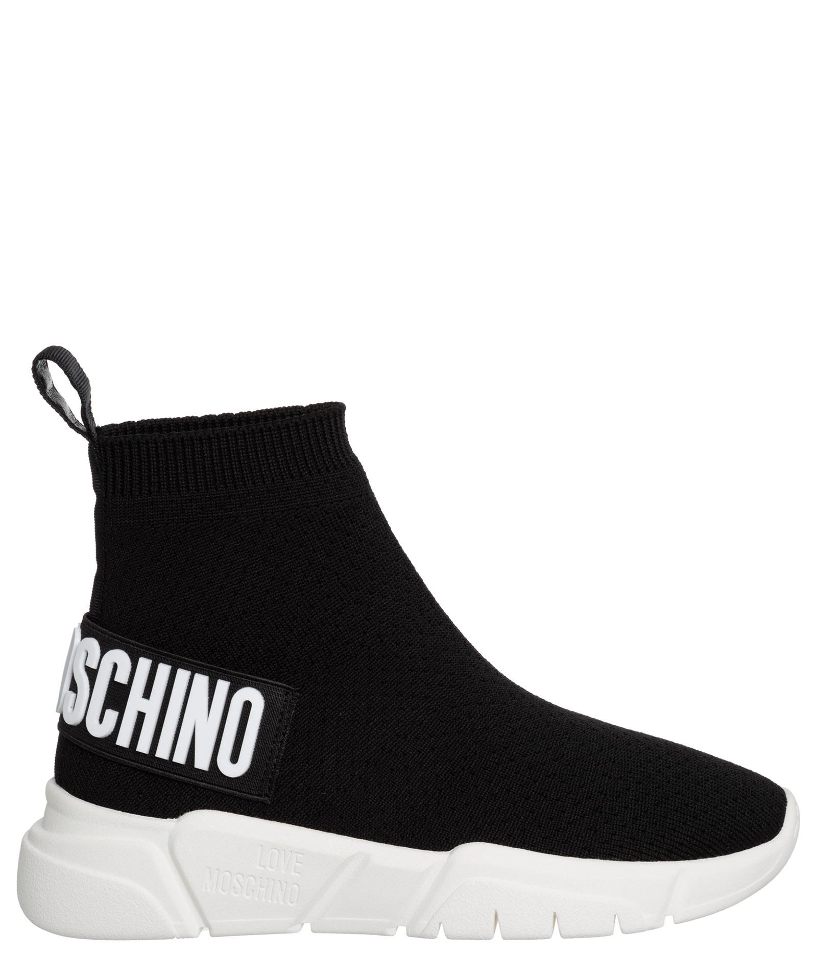 Love Moschino High-top Sneakers in Black | Lyst