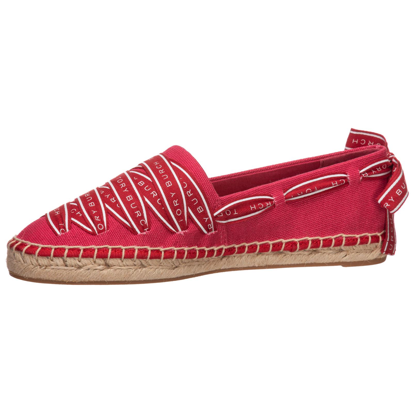 Tory Burch Cotton Logo Ribbon Espadrilles in Red - Save 51% - Lyst