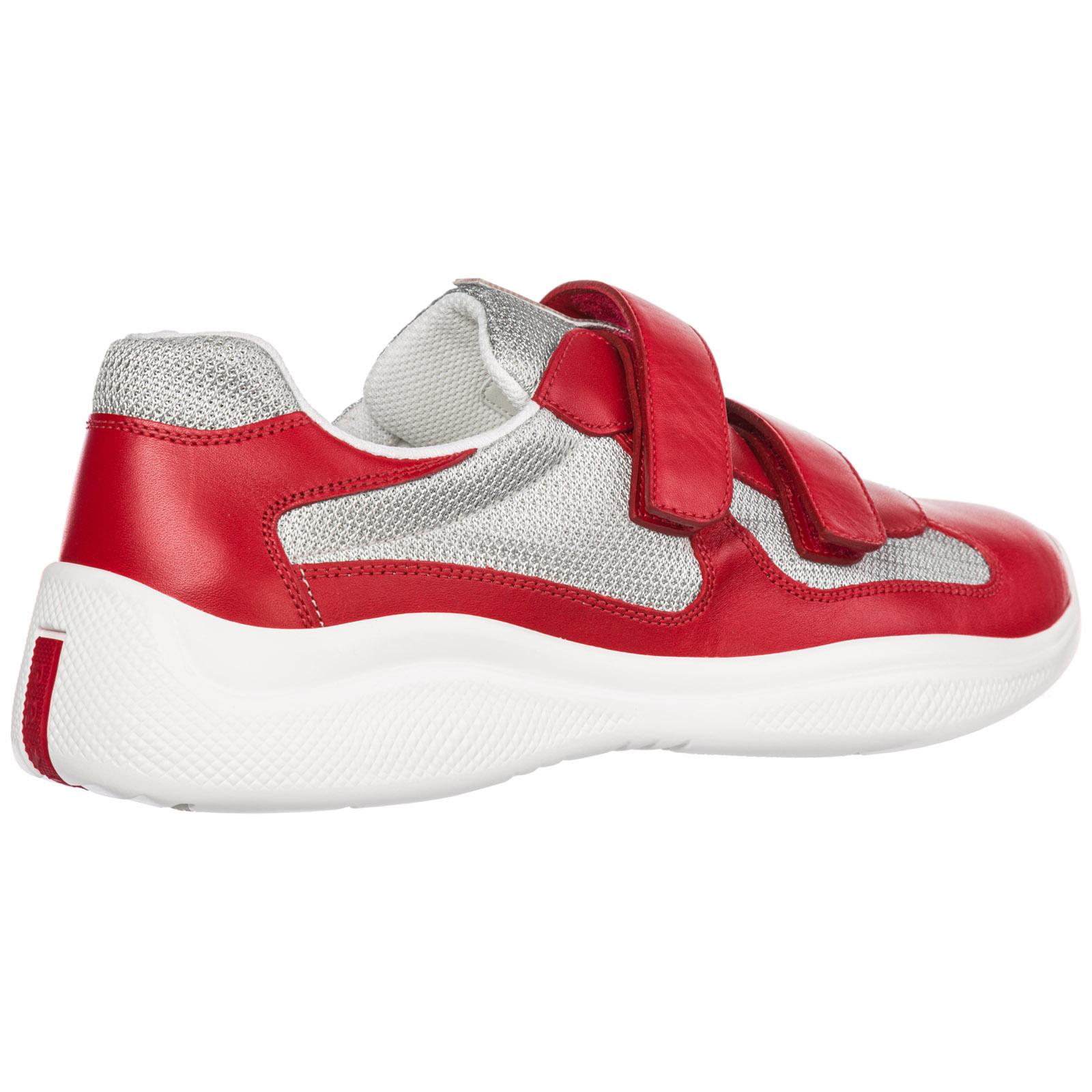 Prada Men's Shoes Leather Trainers Sneakers in Red/Silver (Red) for Men -  Save 67% - Lyst