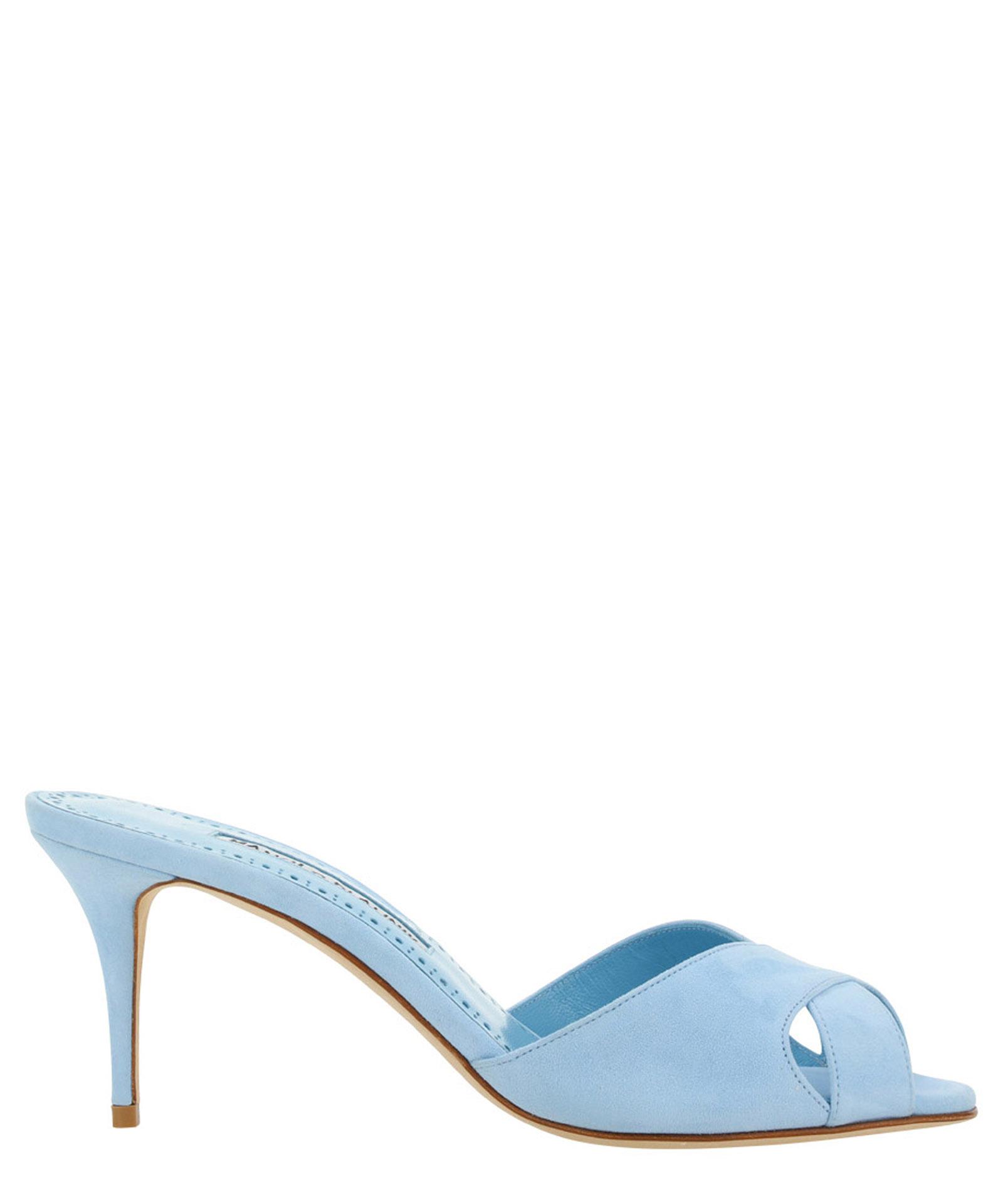 Manolo Blahnik Callamu Heeled Sandals in Blue | Lyst