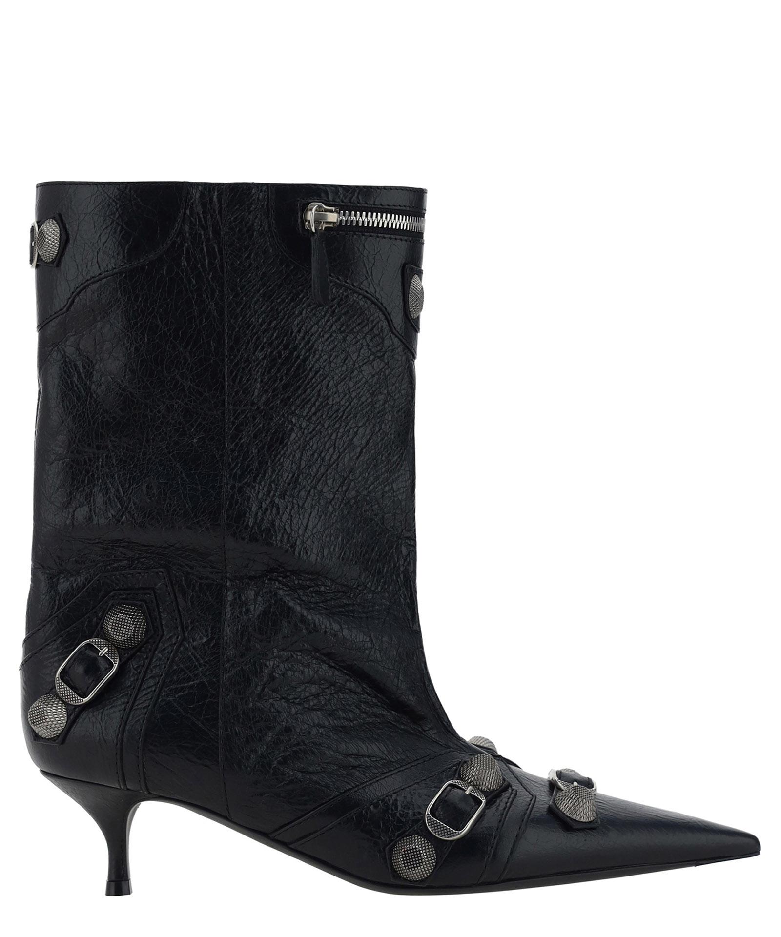 Balenciaga Cagole Wide Heeled Boots In Black Lyst balenciaga-cagole-wide-heeled-boots-in-black-lyst