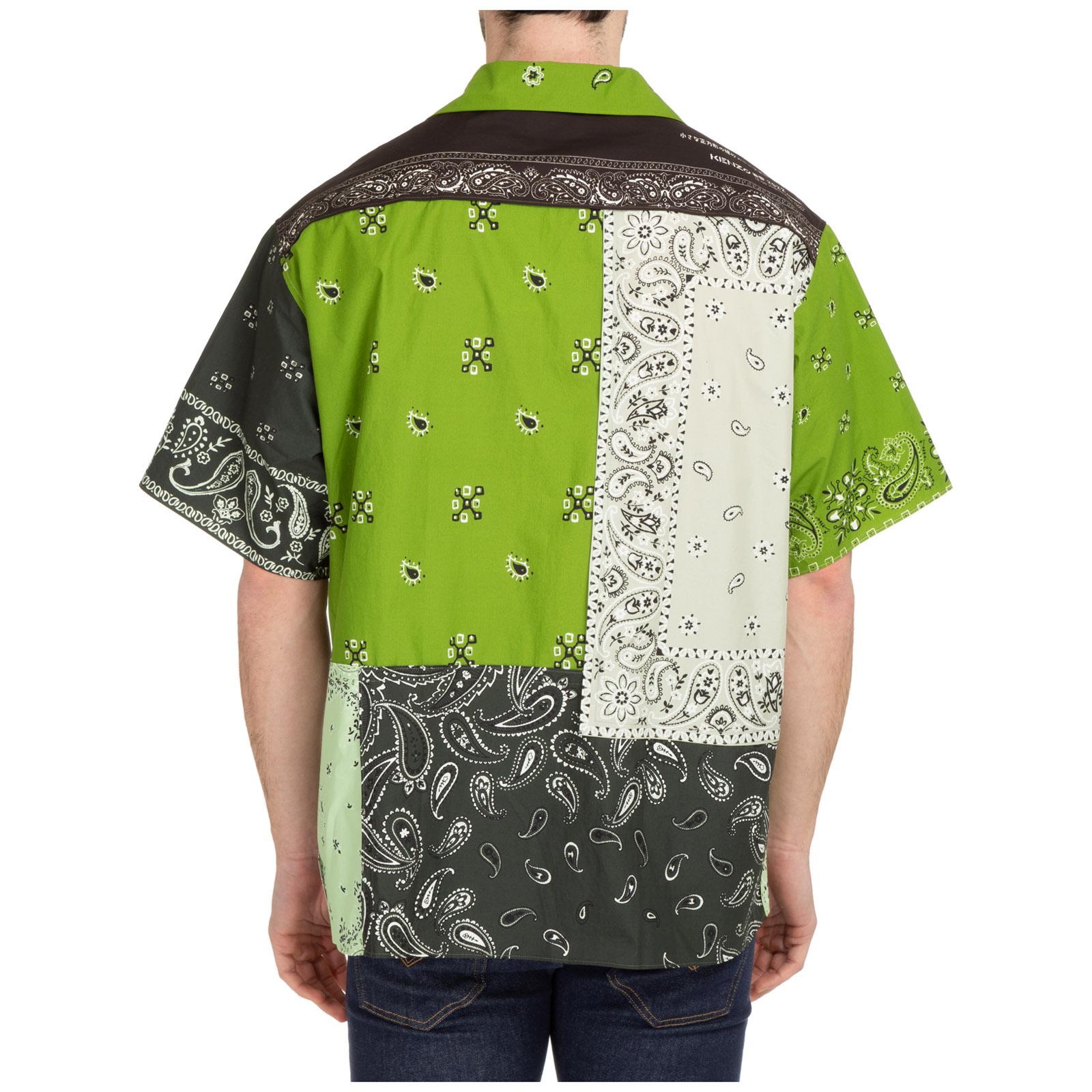 KENZO Short Sleeve Shirt T-shirt Bandana Patchwork in Green for Men