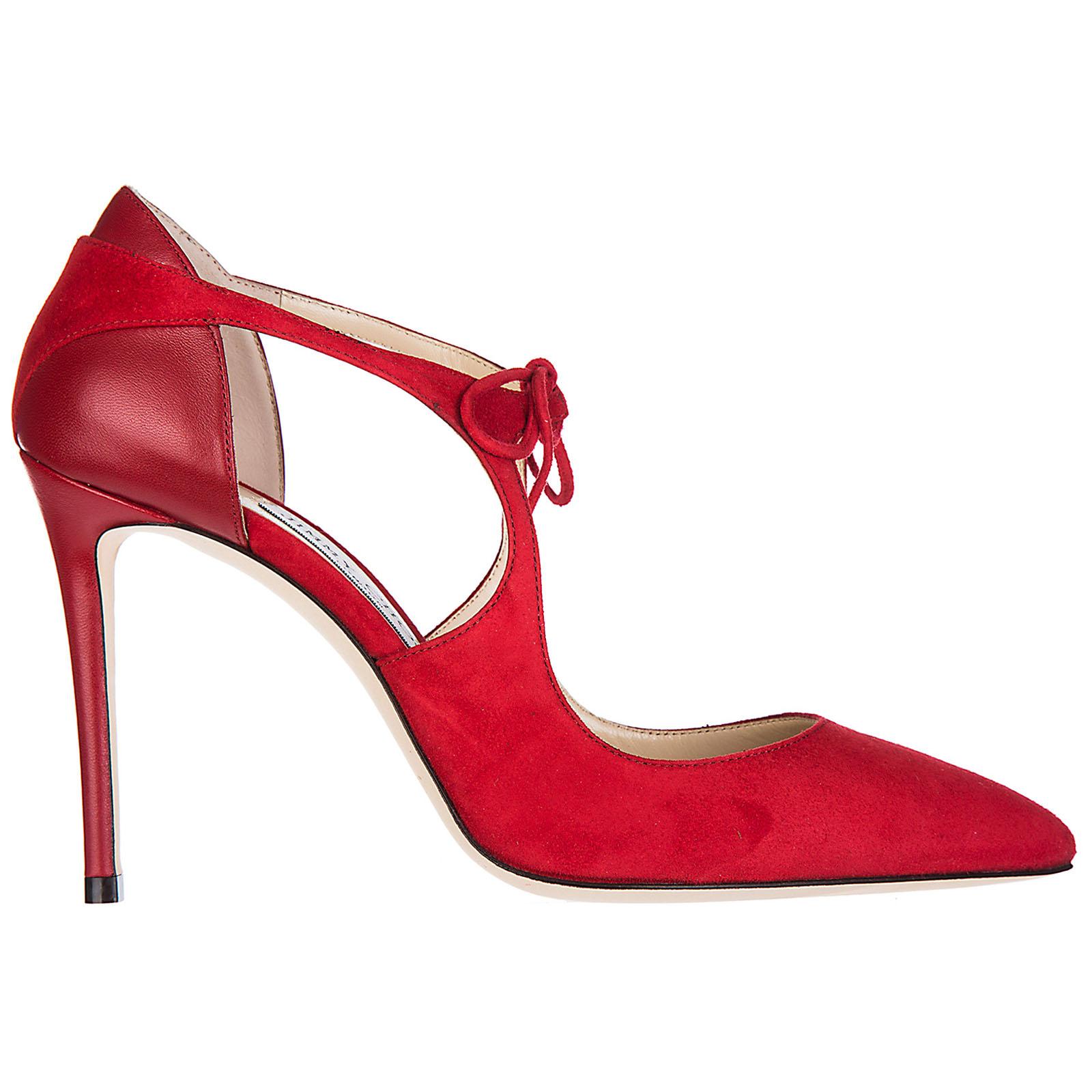 Jimmy Choo Women's Suede Pumps Court Shoes High Heel Vanessa in Red Lyst
