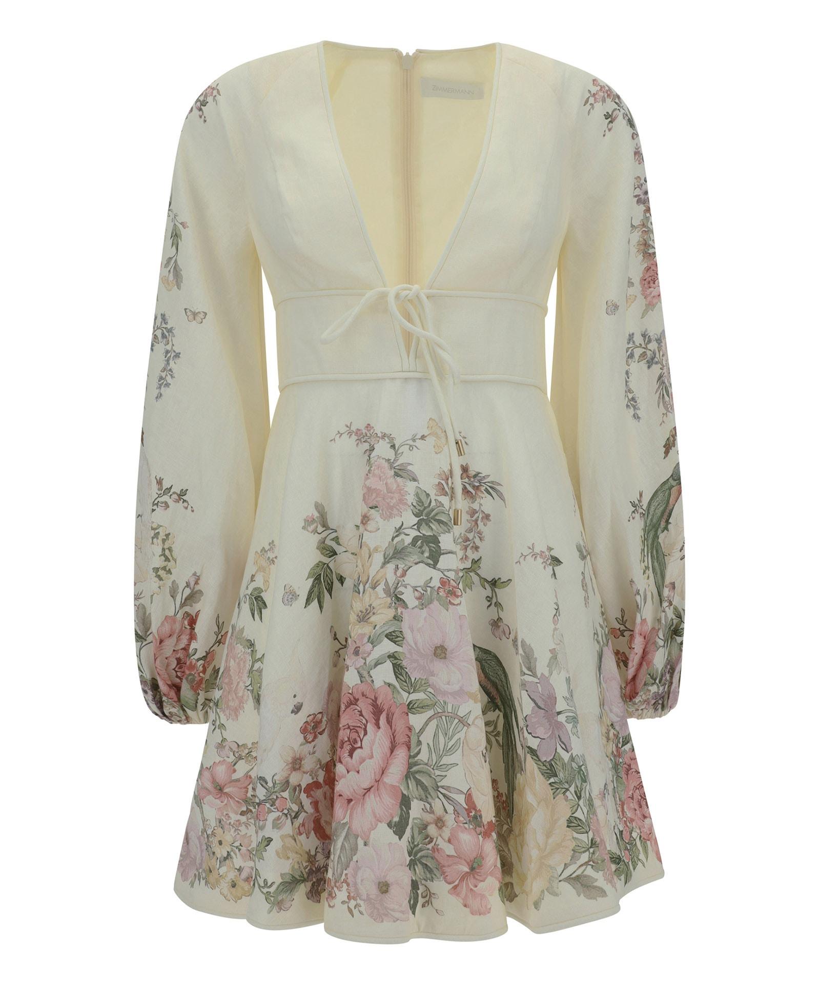【Zimmermann】アカシア ミニ シャツ ドレス ZIMMERMANN Hallday ミニドレス | ピンク | FARFETCH JP
