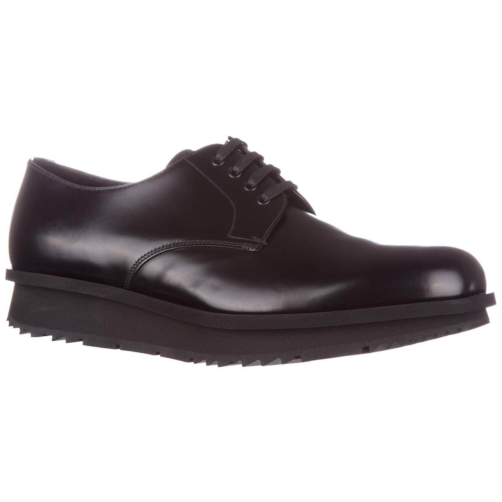 Prada Men's Classic Leather Lace Up Laced Formal Shoes Spazzolato Rois ...