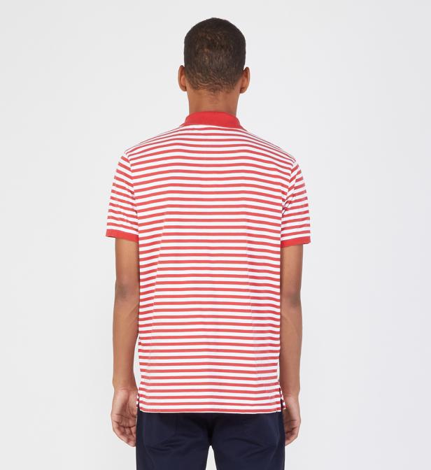 À Slim Lauren Polo Pour Coloris Ralph Red En Homme Jersey Contrastantes Custom Rayures Fit Yb7y6fg