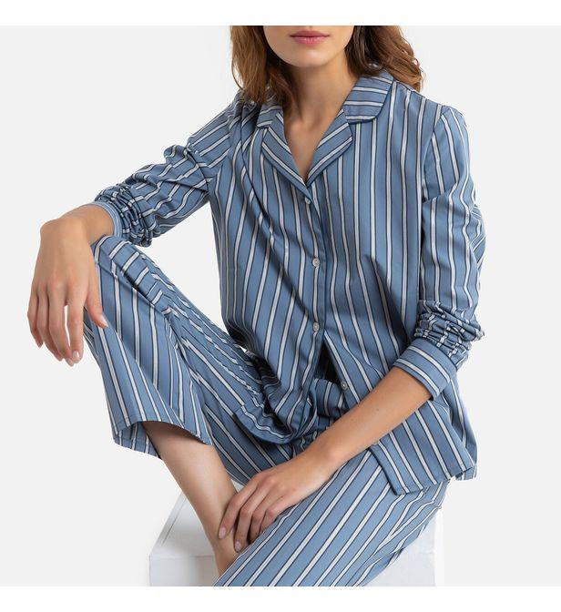 Pyjama style grand-père rayé popeline pur coton La Redoute en coloris Bleu  | Lyst
