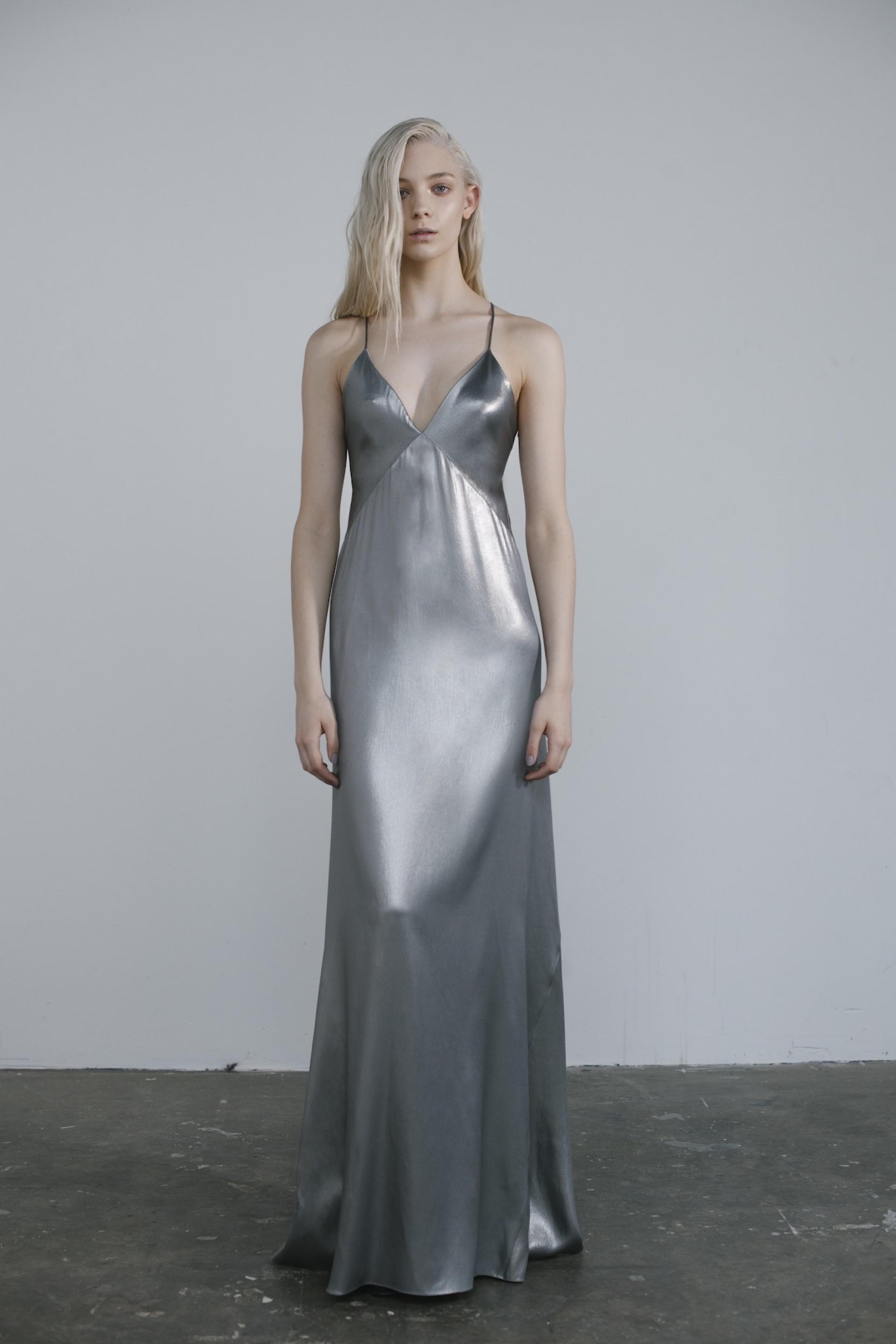 Galvan London Liquid Silver Dress | Lyst