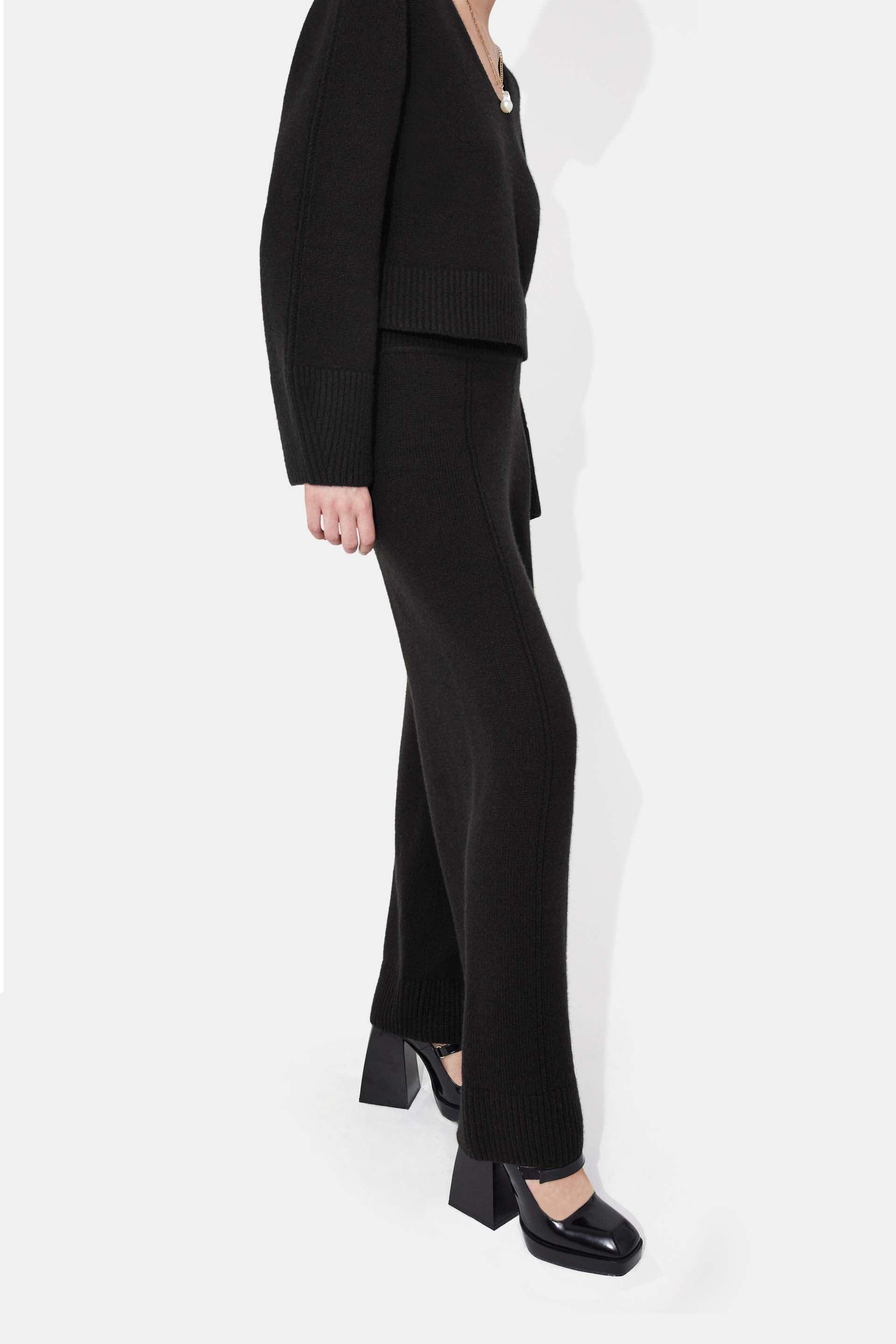 Slacks and Chinos Wide-leg and palazzo trousers Womens Clothing Trousers Galvan London UK Theia Cashmere Trousers in Black 