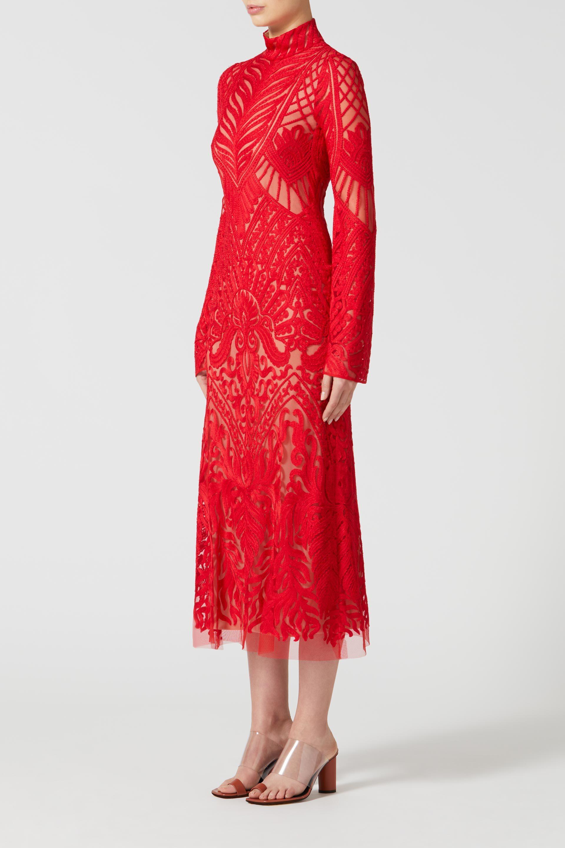 oasis embroidered dress