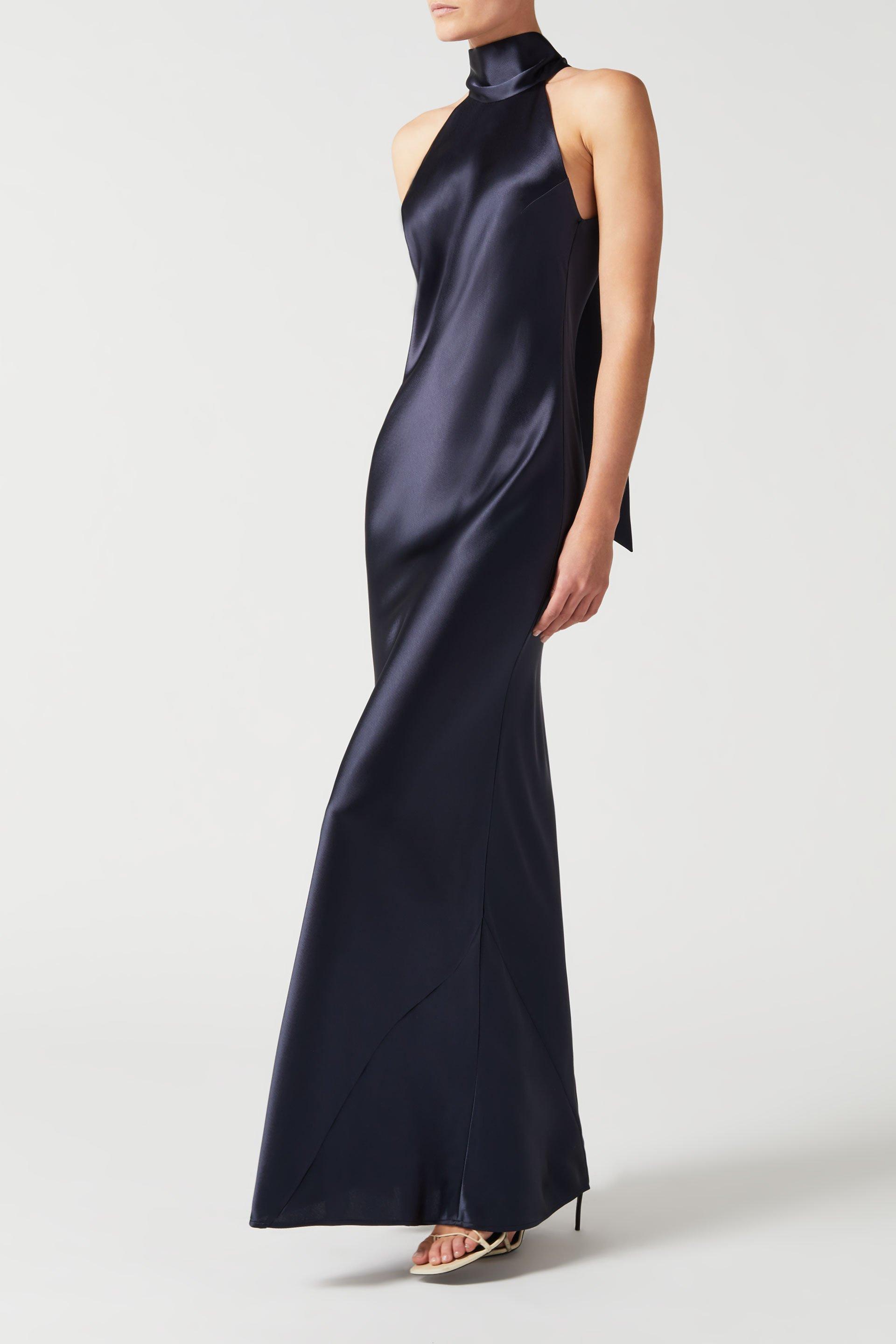 Galvan London Silk Sienna Dress in Blue Lyst