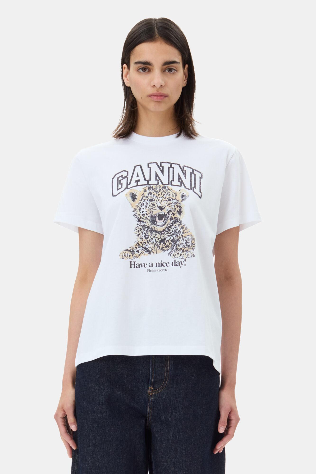 Ganni ◆ Basic Cotton Jersey Animals T-shirt【 残りわずか】 GANNI Basic Cotton Jersey Animals Relaxed T-shirt — MILI