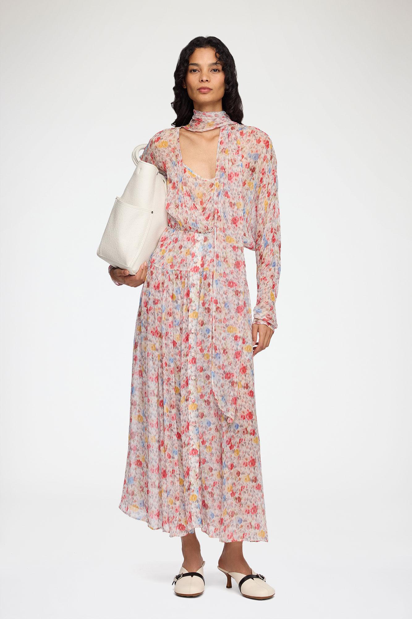 sachin and babi light blue dress GANNI Cotton-poplin maxi dress main image 0