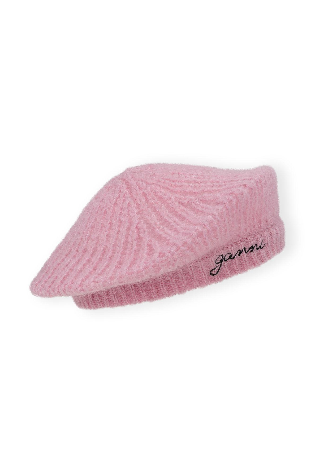 Ganni Mohair Beret in Pink | Lyst