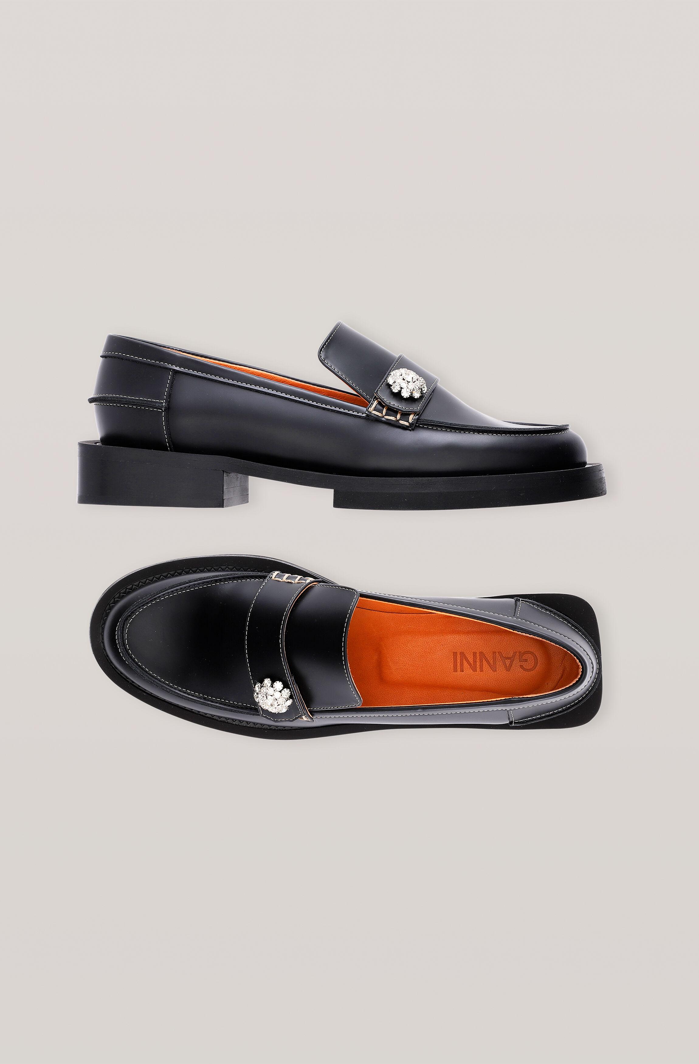 Ganni jewel moccasin black Clearance