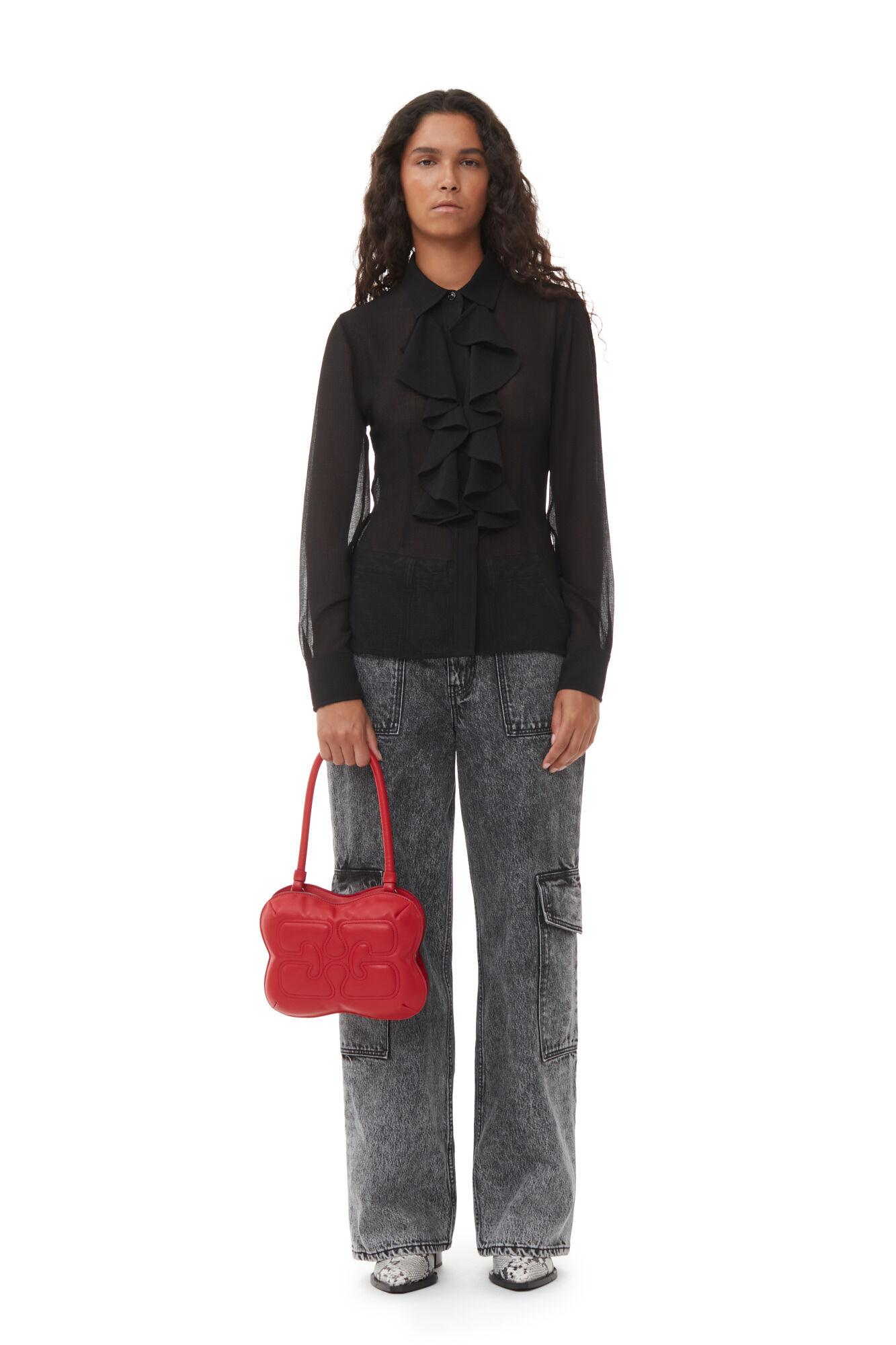 【GANNI】BUTTERFLY TOP HANDLE BAG/ 各色 GANNI Butterfly Small Quilted Satin Top Handle Bag | endource