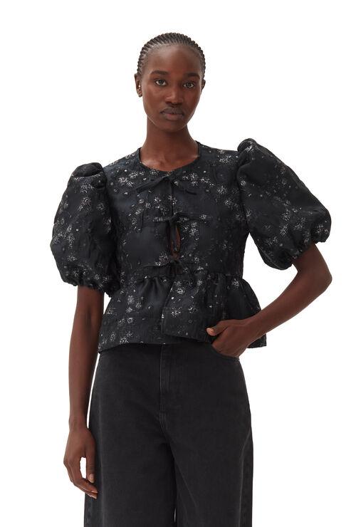 Gypsohila Jacquard Puff Shoulder (Black)