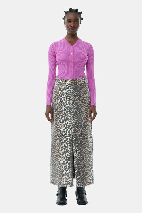 Multicolor leopard print maxi skirt hotsell