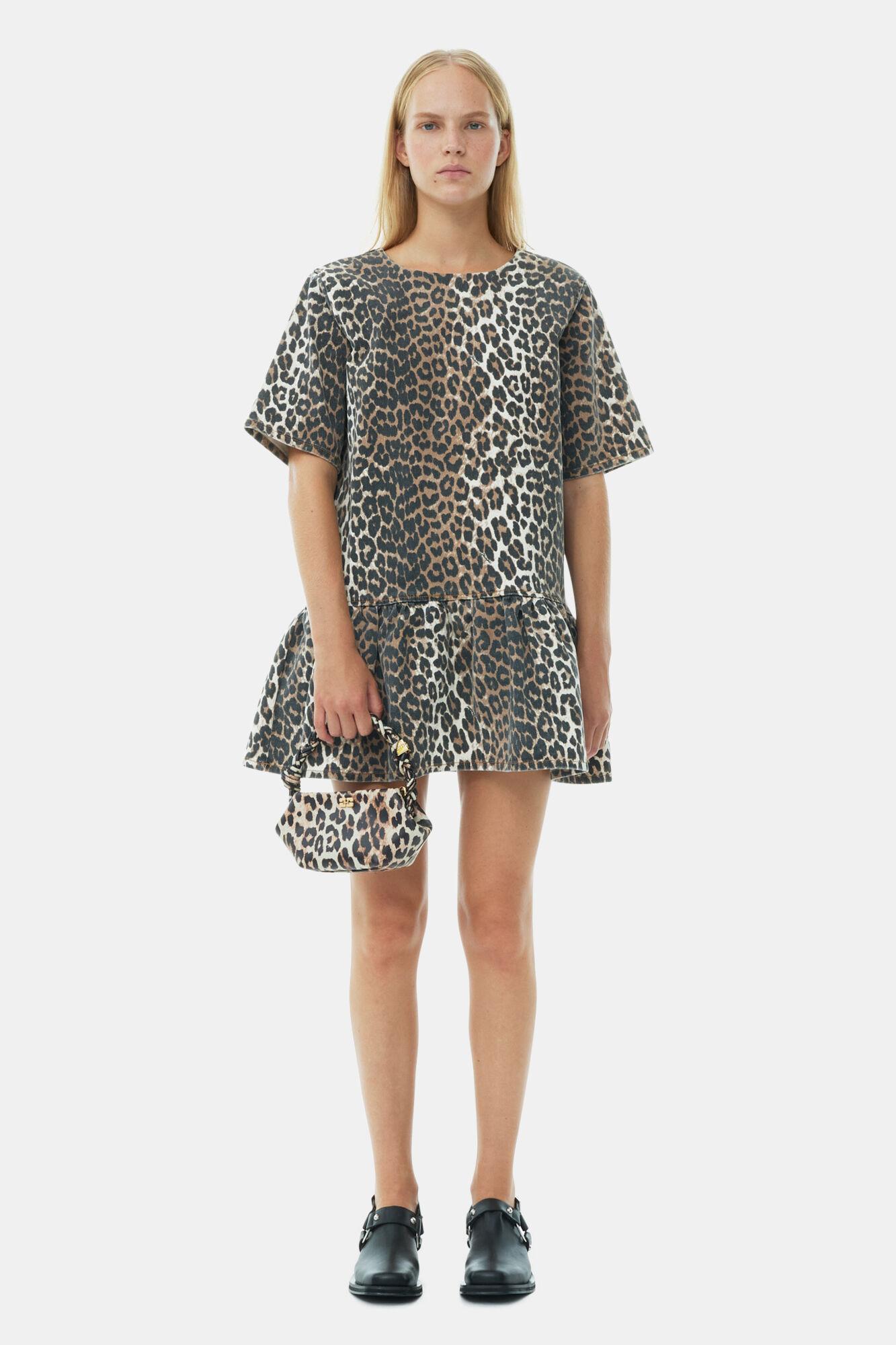 Ganni Open-Back Mini Denim Dress | Lyst