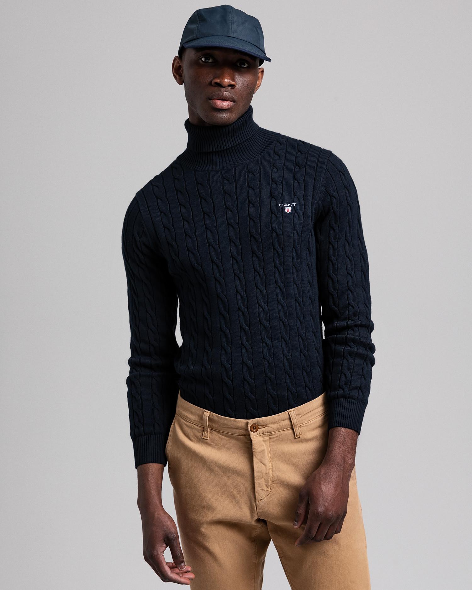 gant cotton cable turtleneck