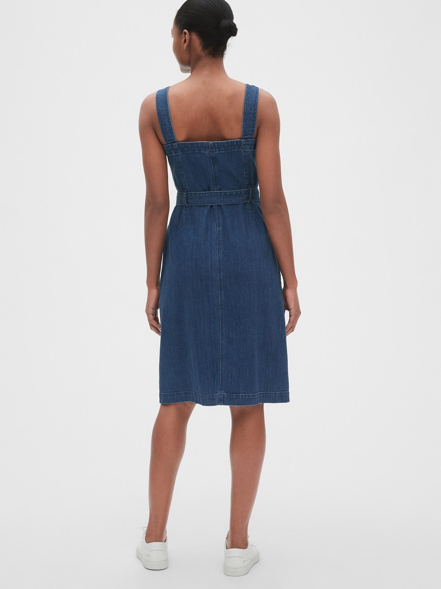 gap button down denim dress