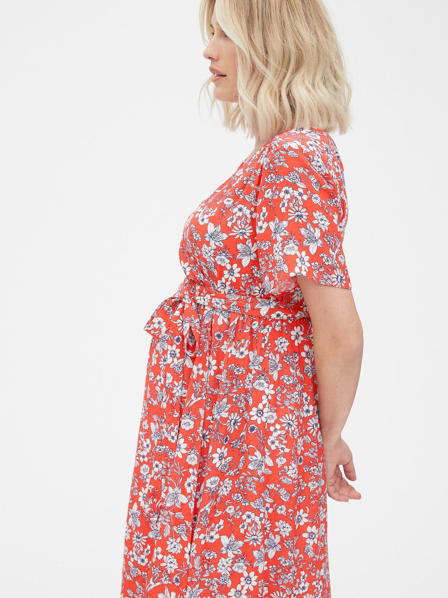 gap red wrap dress