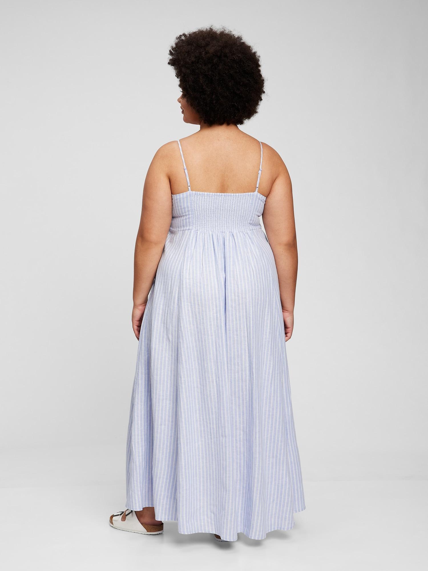 Gap Linen Blend Empire Waist Maxi Dress 