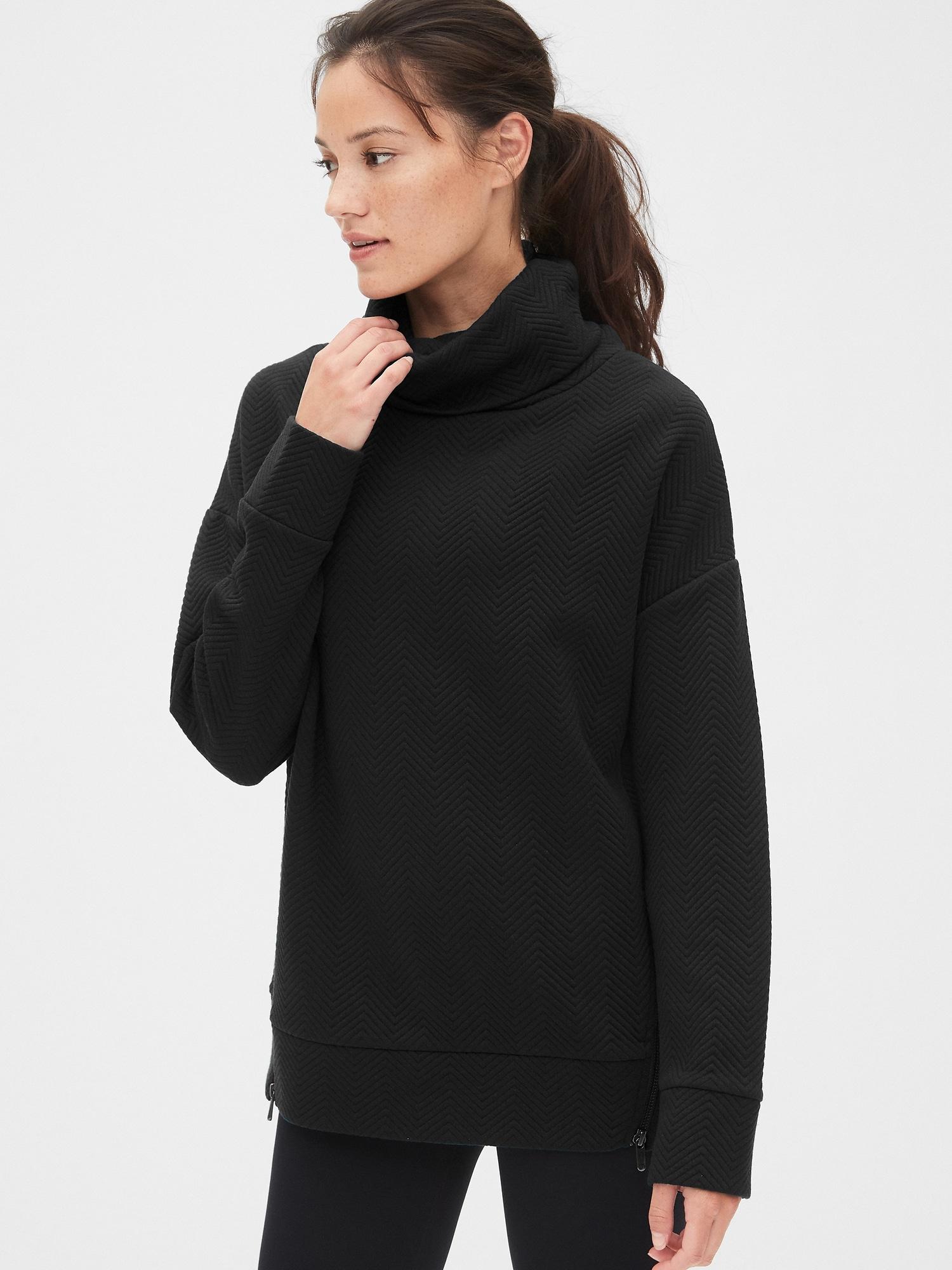 gap jacquard funnel neck pullover