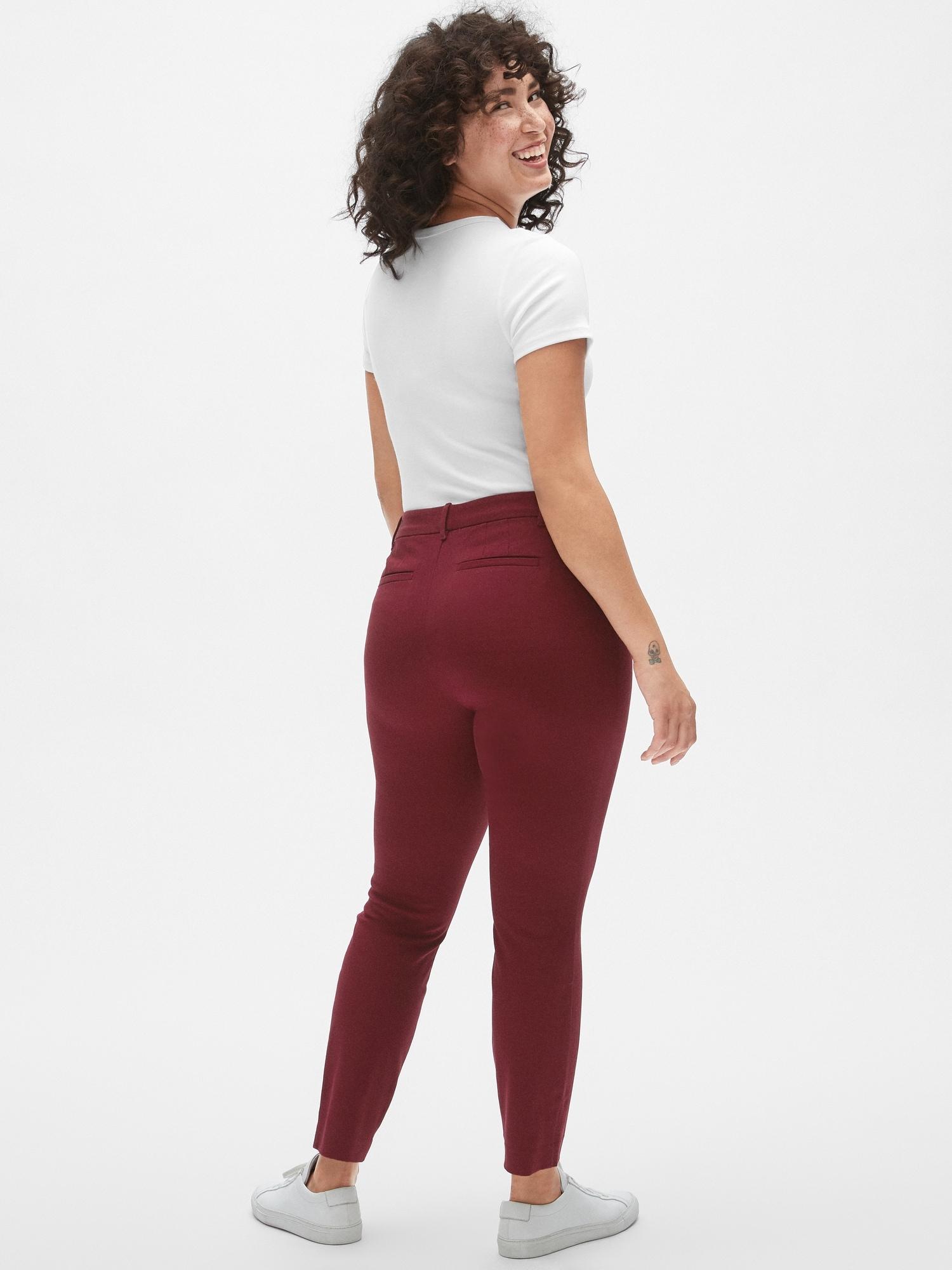 Gap Synthetic Curvy Skinny Ankle Pants in Red - Save 33% - Lyst