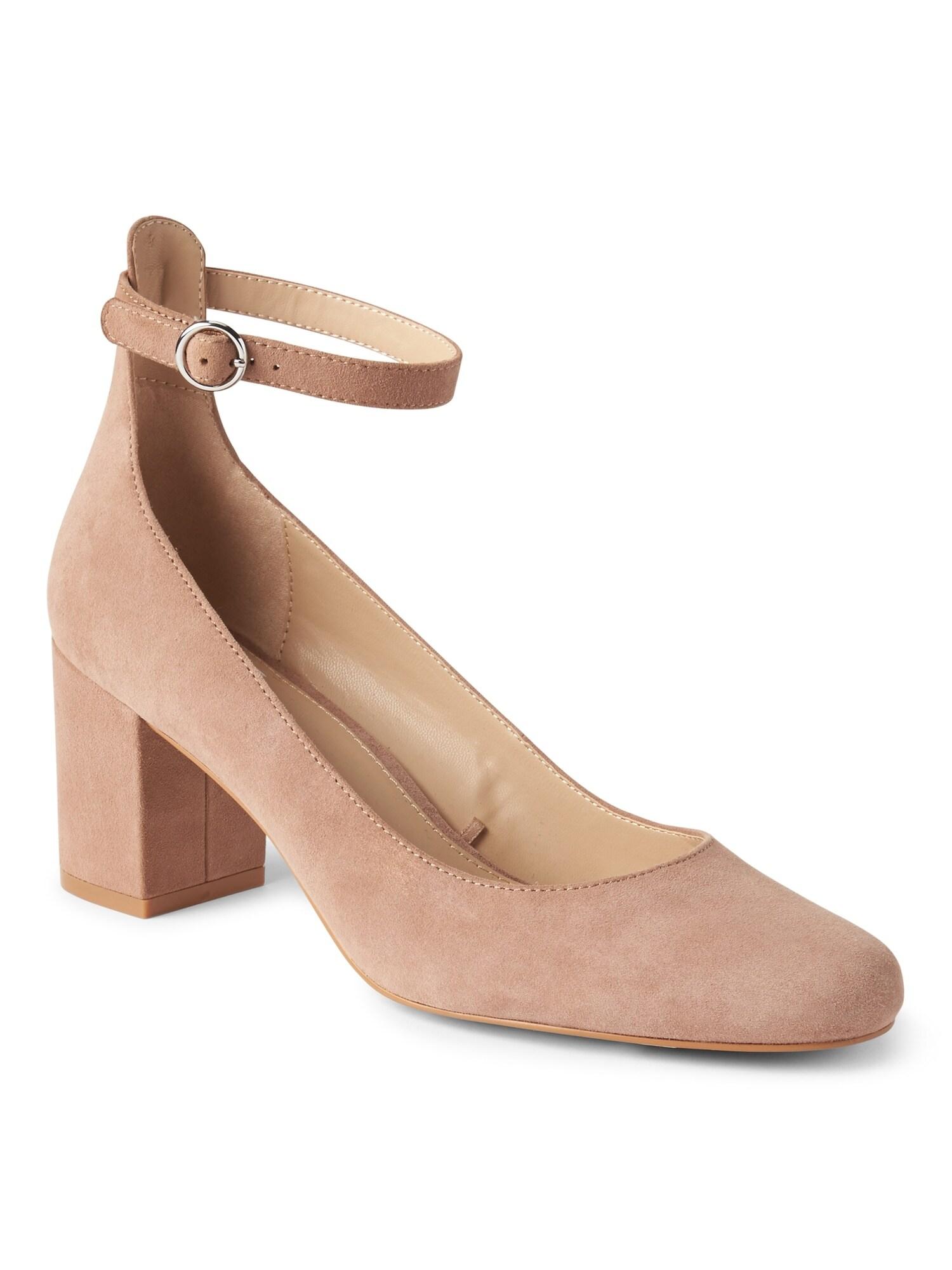 Gap Leather Ankle-strap Block Heels - Lyst