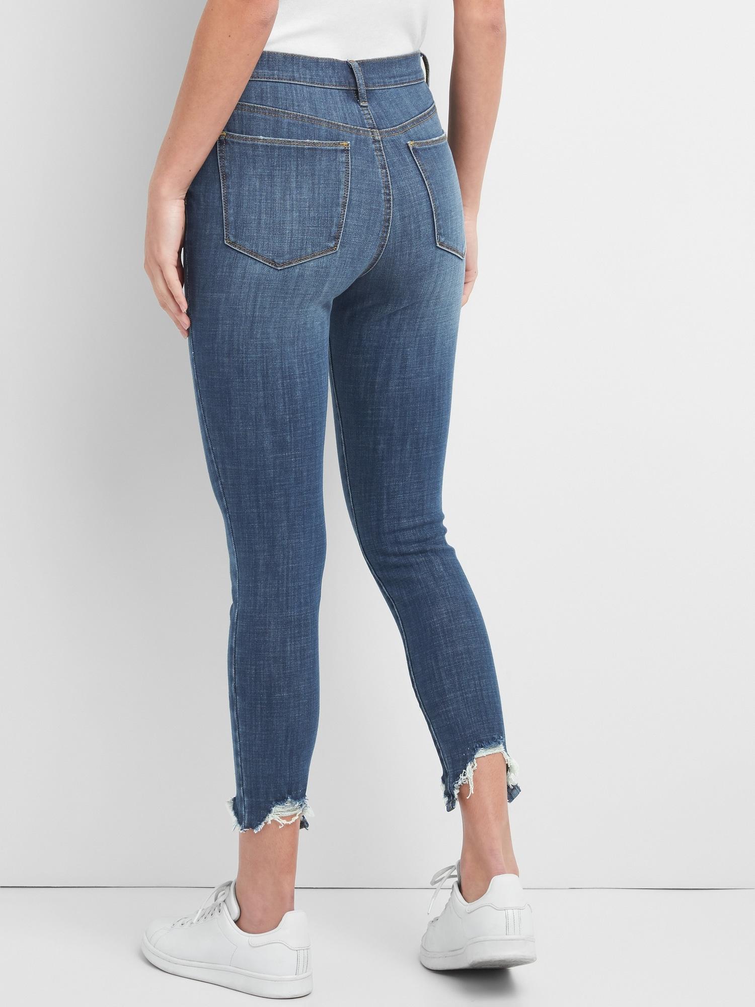 high rise true skinny ankle jeans in 360 stretch