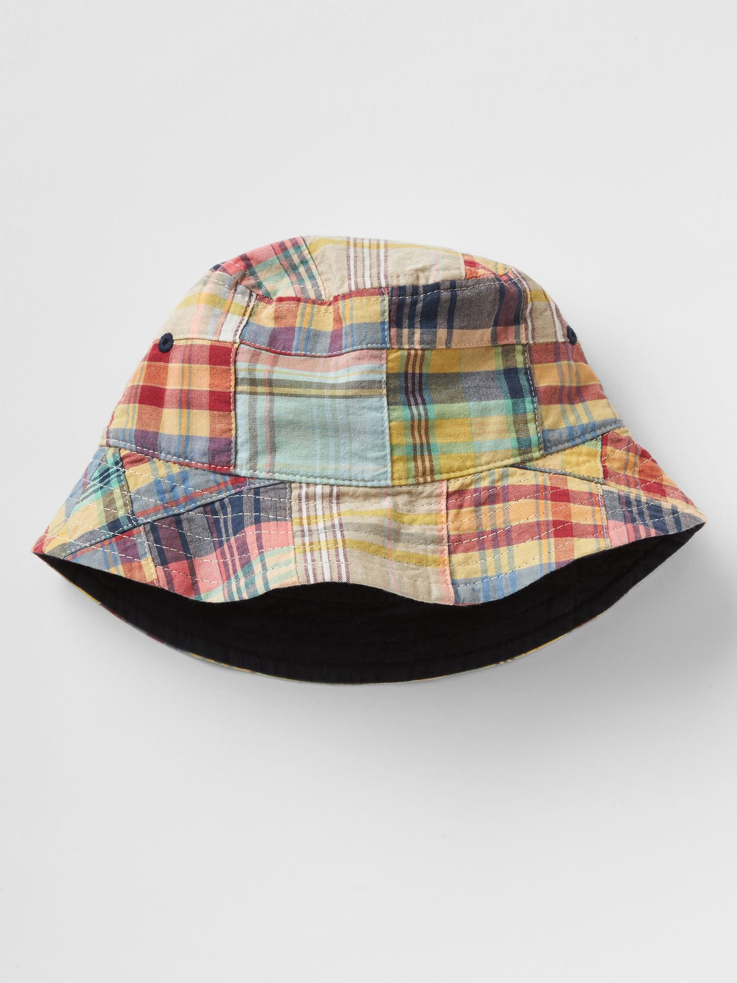 Gap Canvas Patchwork Plaid Bucket Hat 